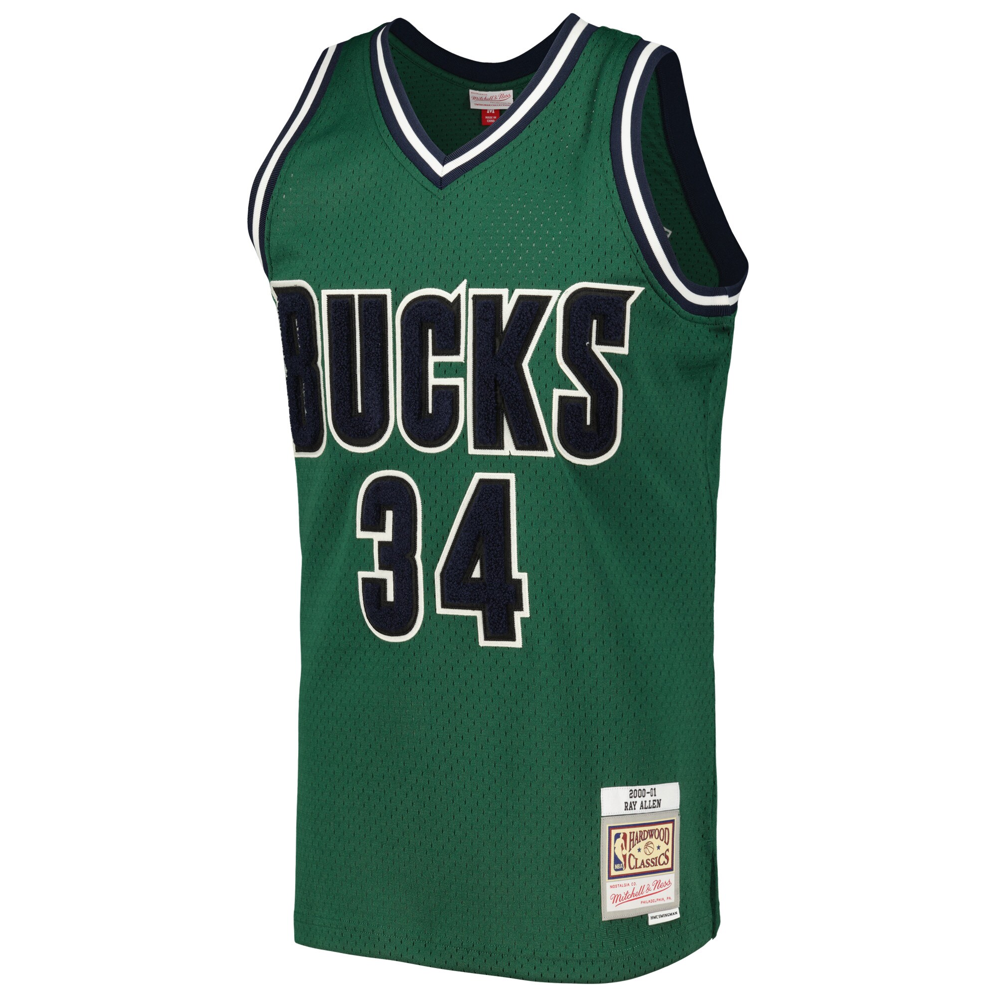 Ray Allen Milwaukee Bucks Mitchell & Ness Hardwood Classics Off-Court Swingman Jersey - Green