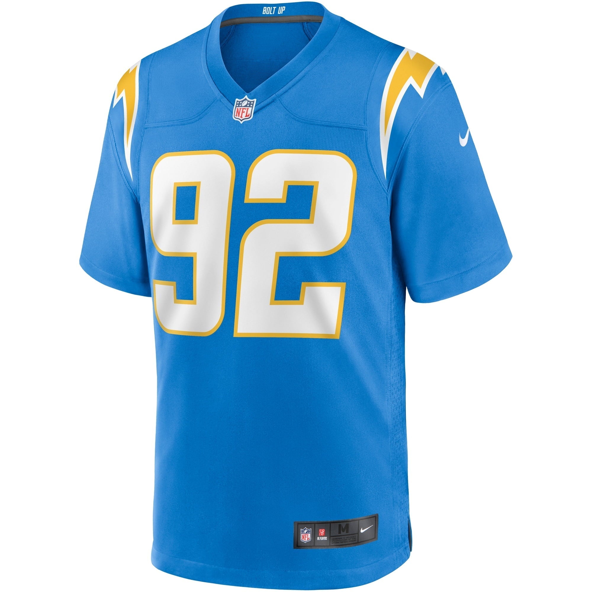 Men's Nike Joe Gaziano Powder Blue Los Angeles Chargers Game Jersey