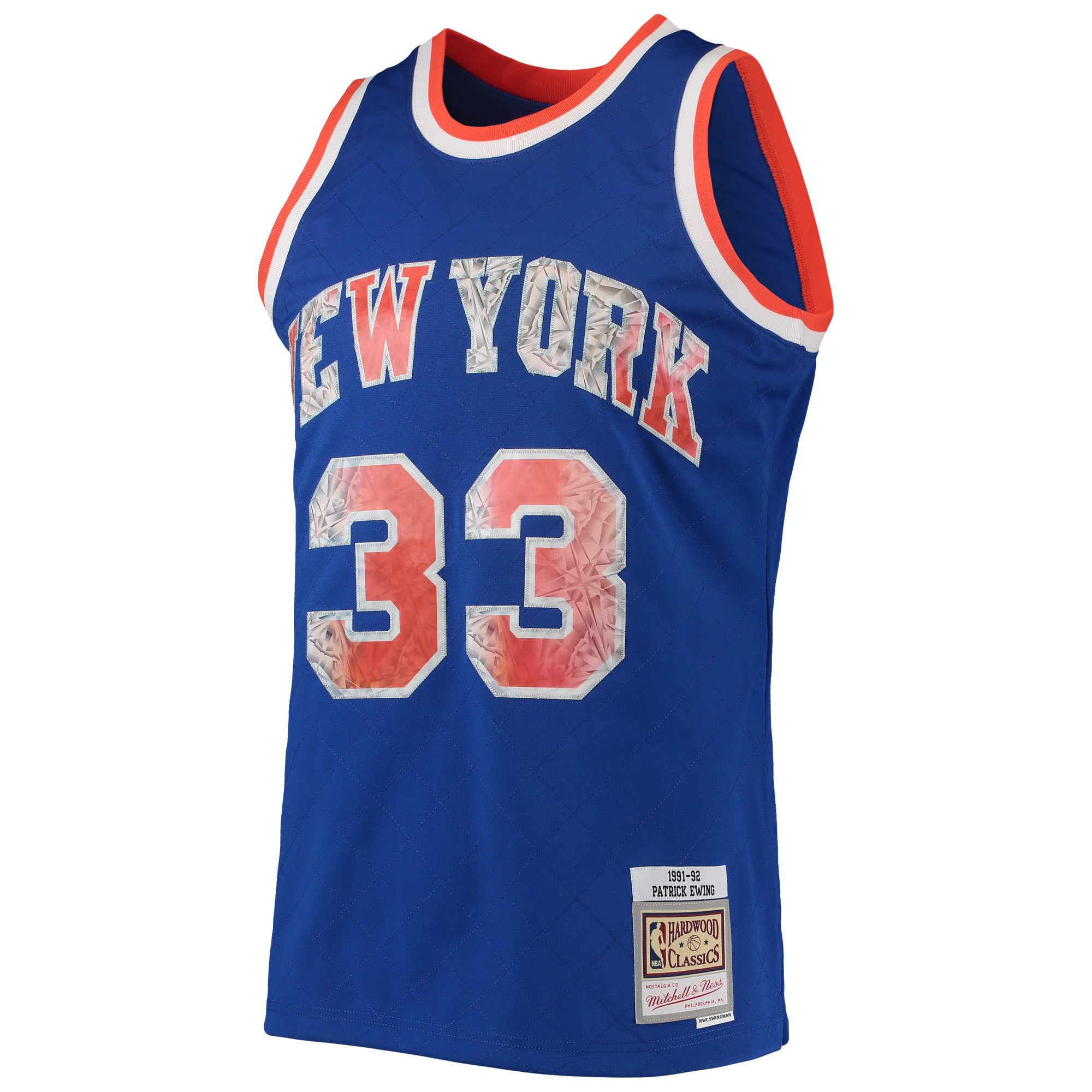 Patrick Ewing New York Knicks Mitchell & Ness 1996-97 Hardwood Classics NBA 75th Anniversary Diamond Swingman Jersey - Blue