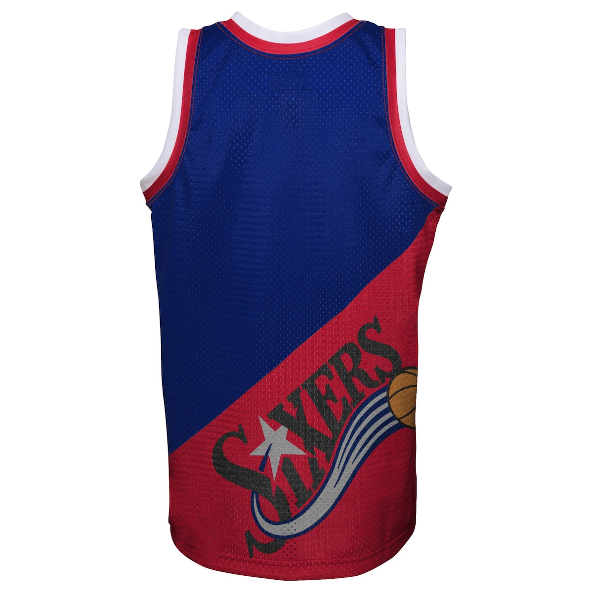 Boys' Grade School  Mitchell & Ness 76ers Hardwood Classics Big Face 5.0 Jersey - Blue