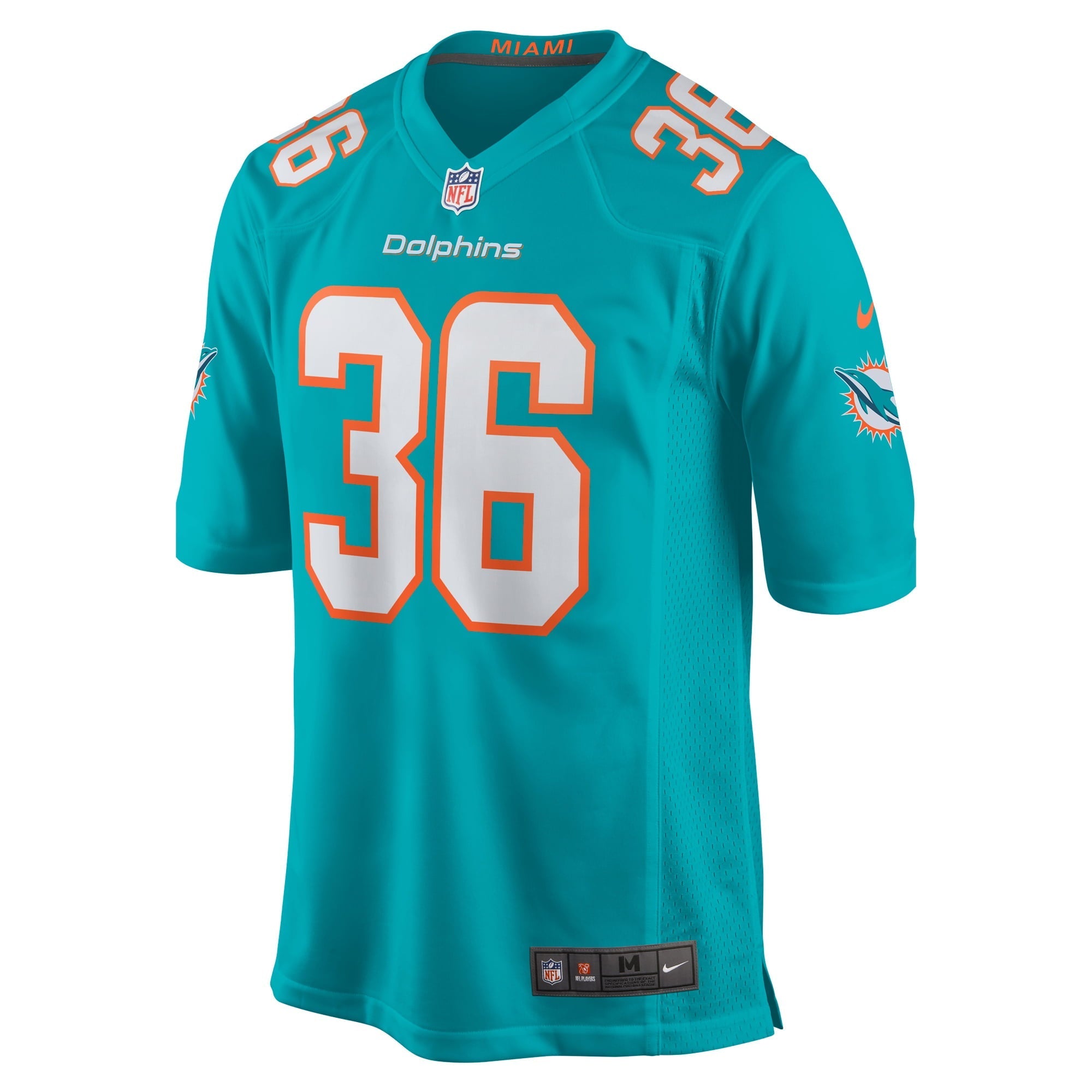 Men's Nike Jamal Perry Aqua Miami Dolphins Home Game Player Jersey