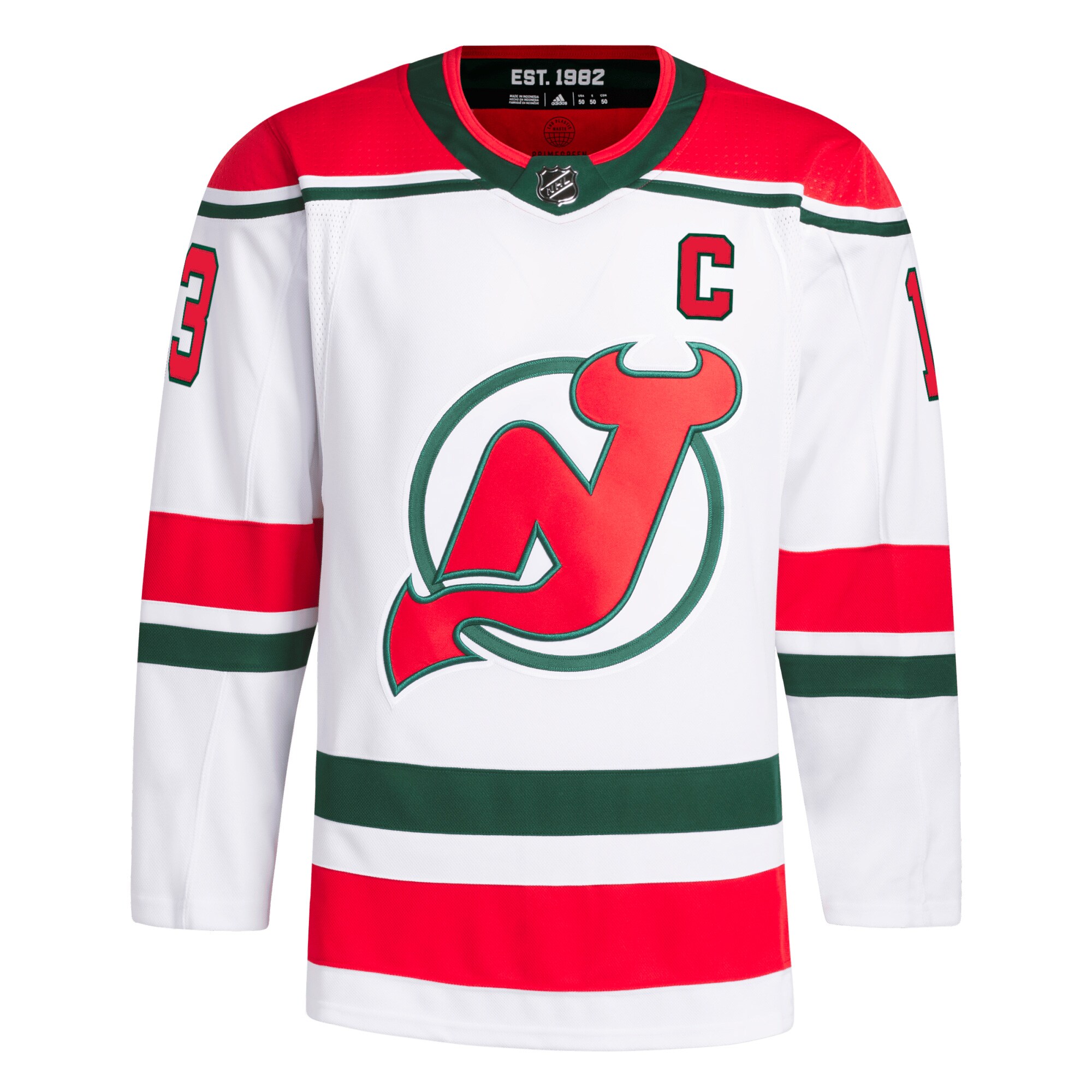 Nico Hischier New Jersey Devils adidas  Primegreen Authentic Pro Player Jersey - White