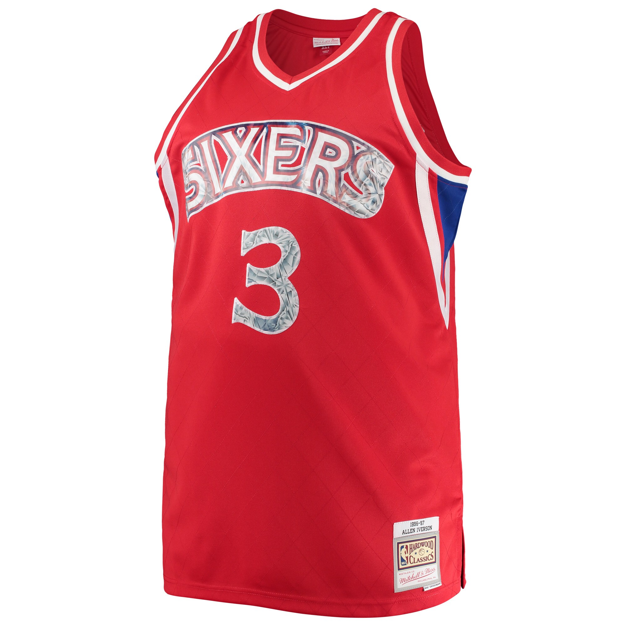 Allen Iverson Philadelphia 76ers Mitchell & Ness Big & Tall 1996-97 NBA 75th Anniversary Diamond Swingman Jersey - Red