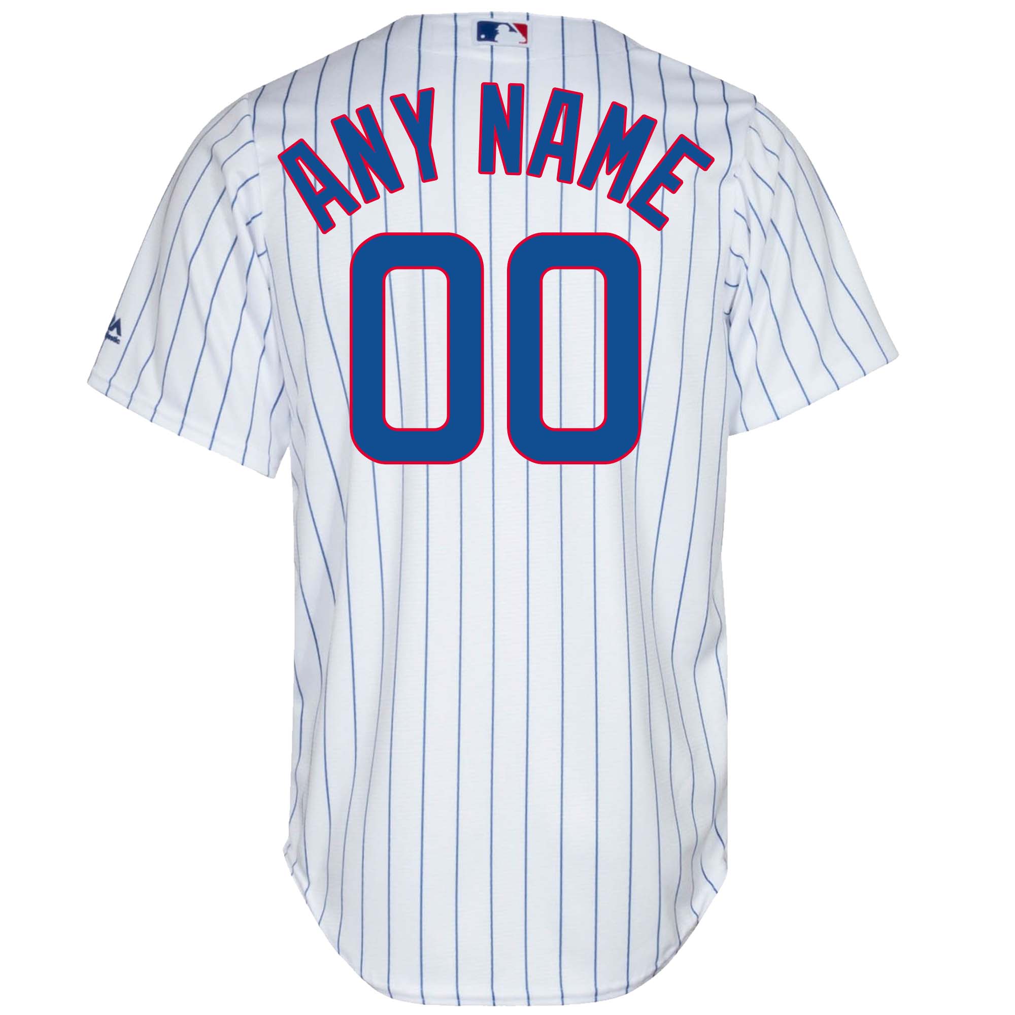Custom Chicago Cubs Majestic Home Pinstripe Men's Replica Jersey