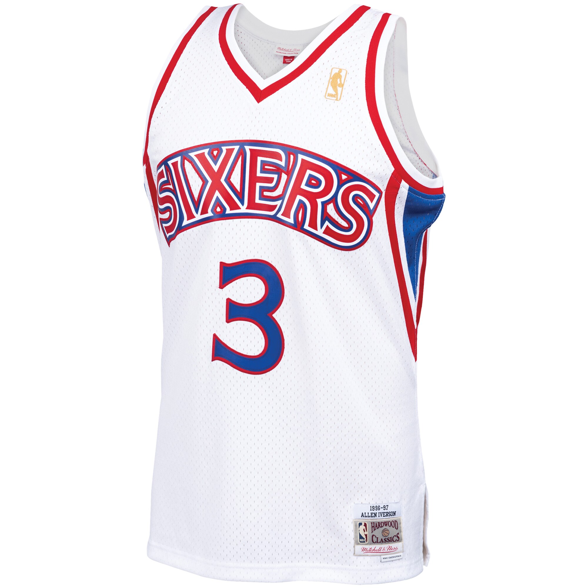 Allen Iverson Philadelphia 76ers Mitchell & Ness Hardwood Classics Swingman Jersey - White