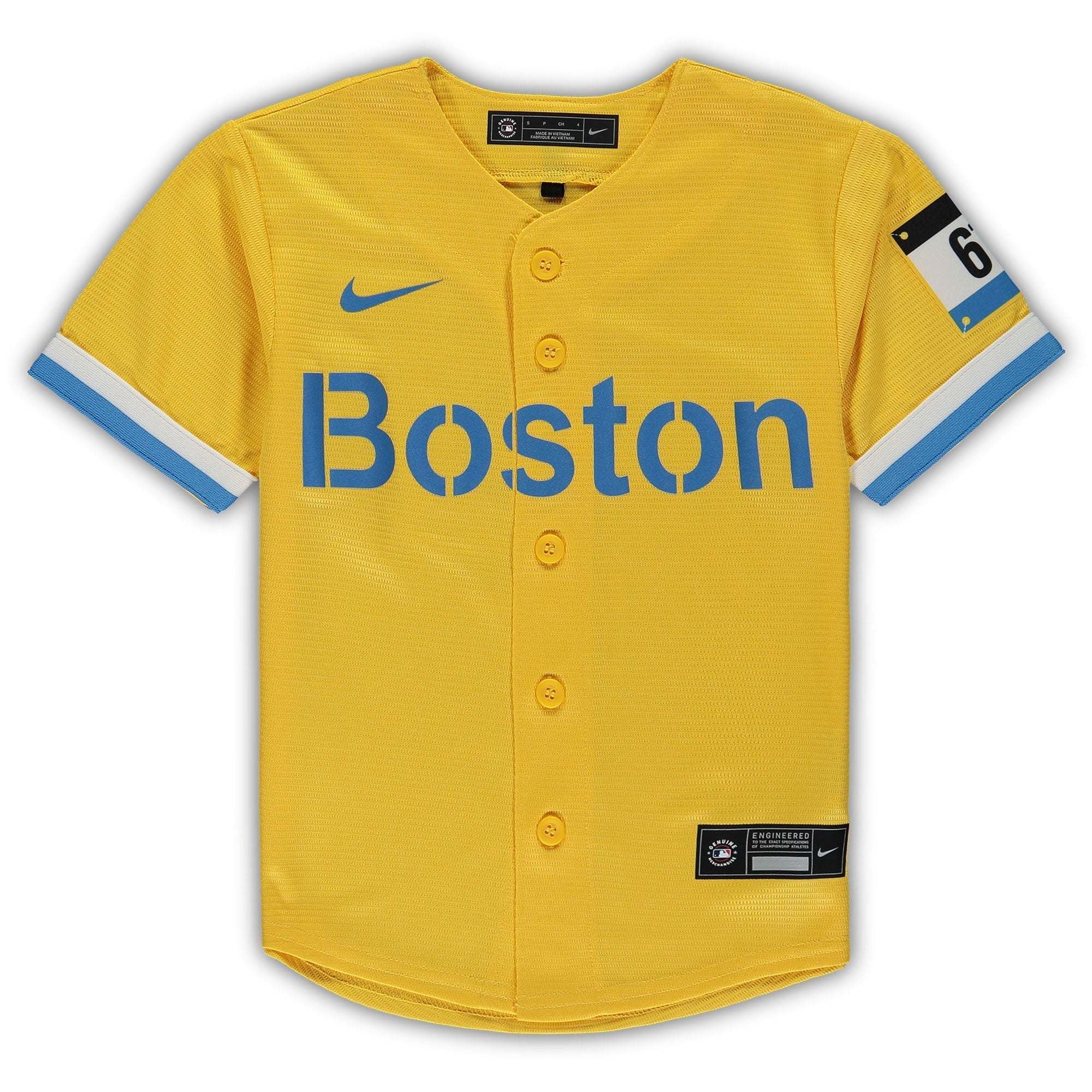 Preschool Nike Xander Bogaerts Gold Boston Red Sox City Connect Script Replica Jersey