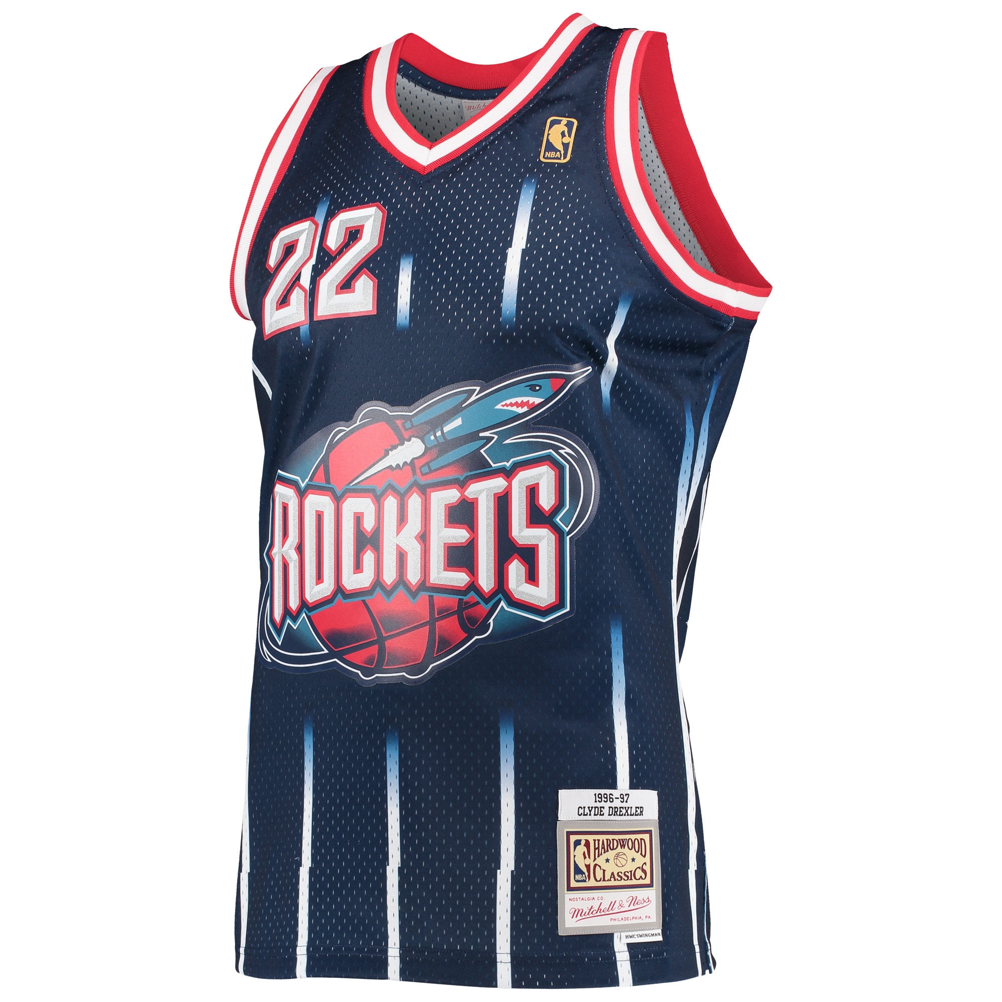 Clyde Drexler Houston Rockets Mitchell & Ness Hardwood Classics Swingman Jersey - Navy