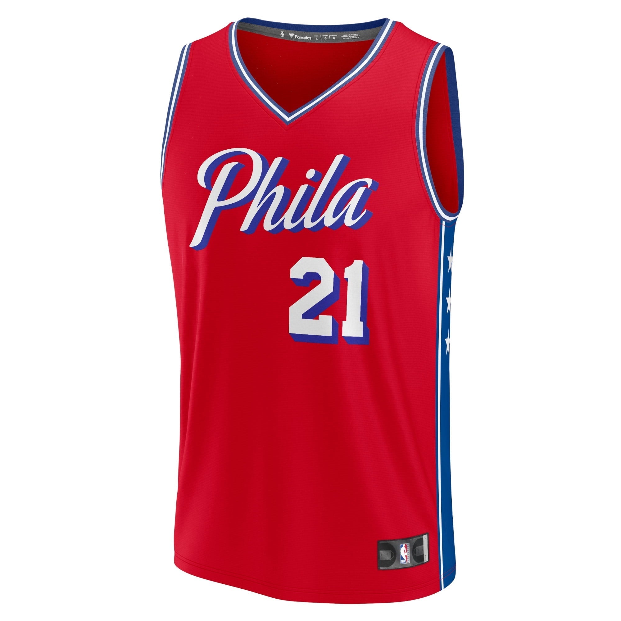 Men's Fanatics Branded Joel Embiid Red Philadelphia 76ers Fast Break Replica Player Jersey - Statement Edition