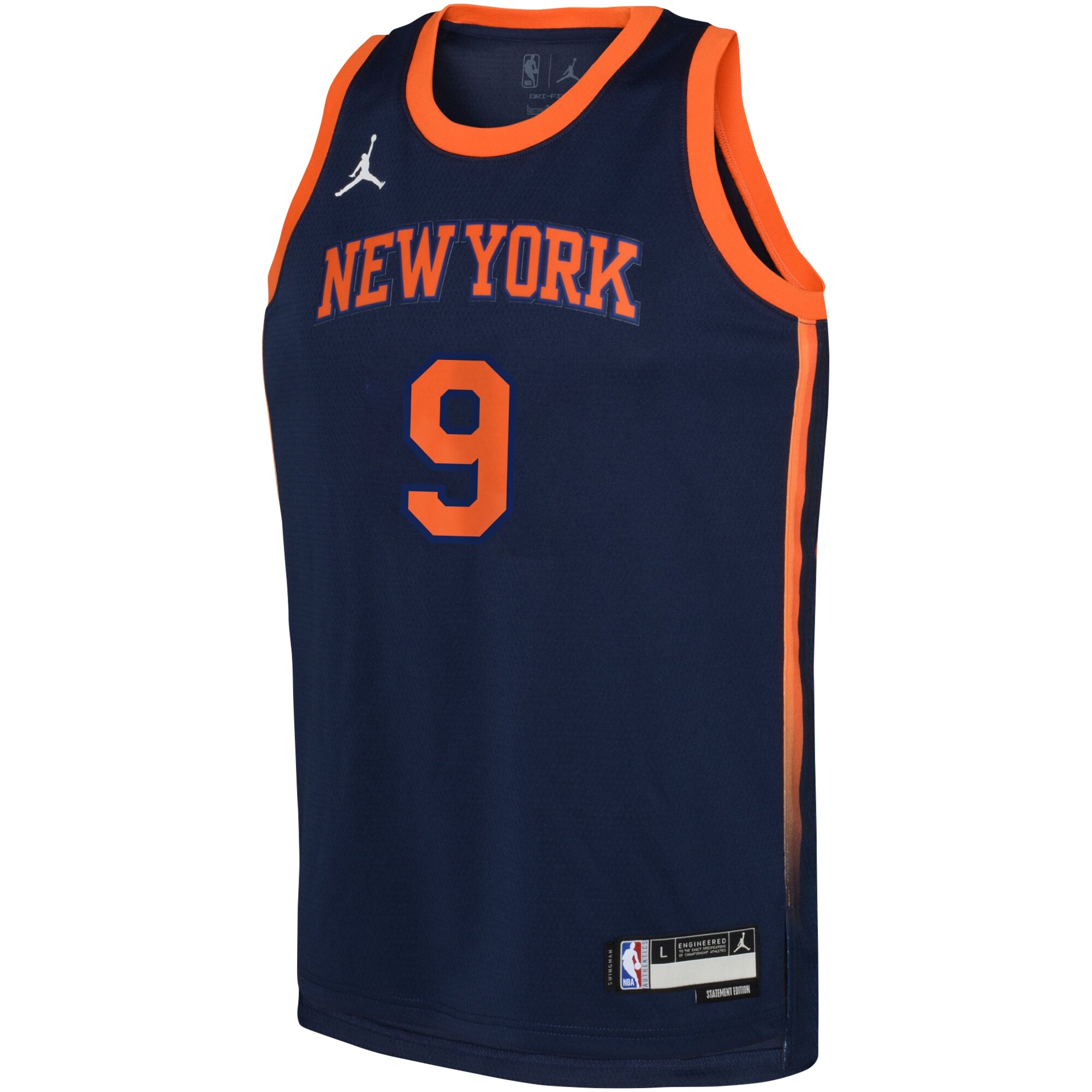 RJ Barrett New York Knicks Jordans Brand Youth Swingman Jersey - Statement - Navy