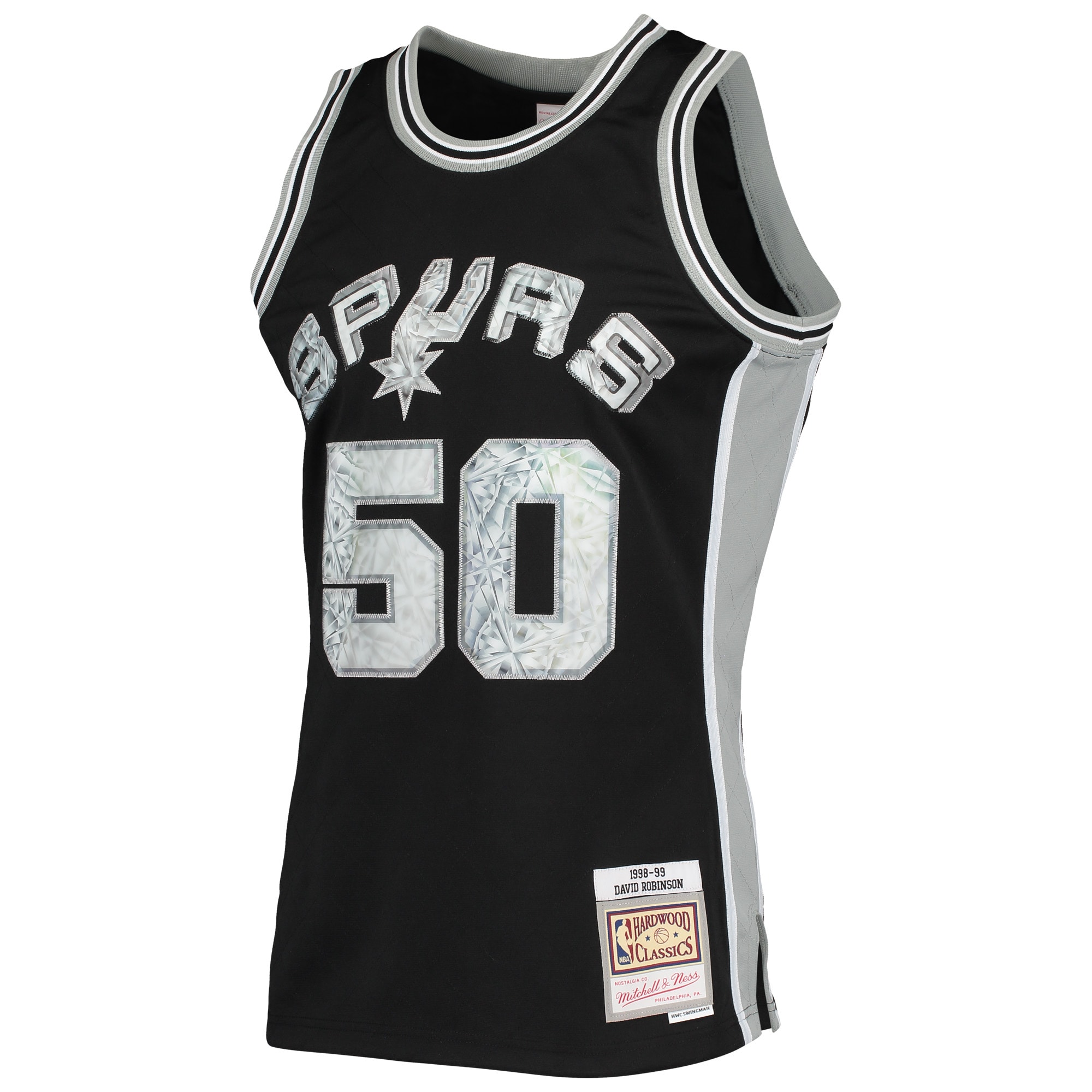 David Robinson San Antonio Spurs Mitchell & Ness 1996-97 Hardwood Classics NBA 75th Anniversary Diamond Swingman Jersey - Black