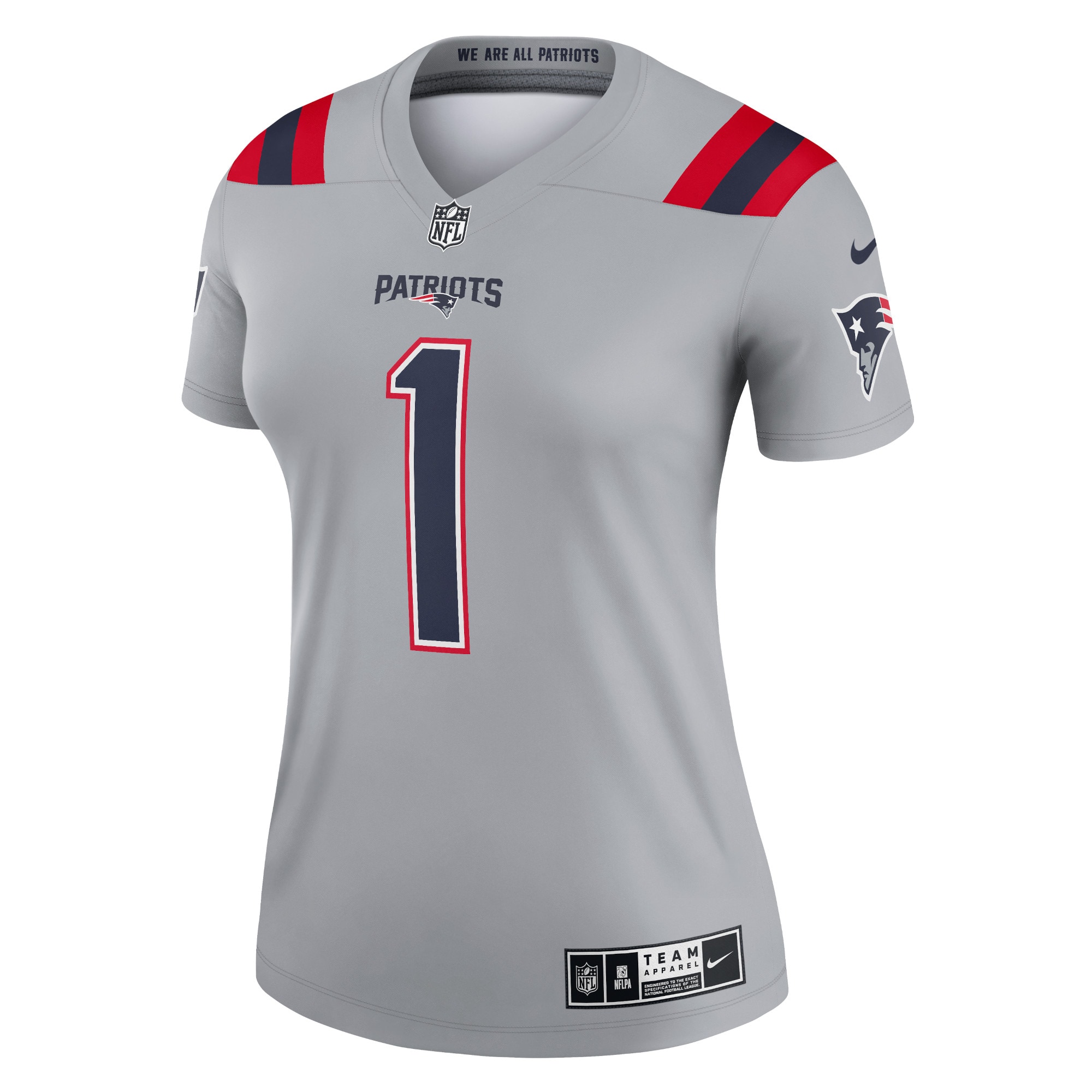 Cam Newton New England Patriots Nike Women's Inverted Legend Jersey - Gray