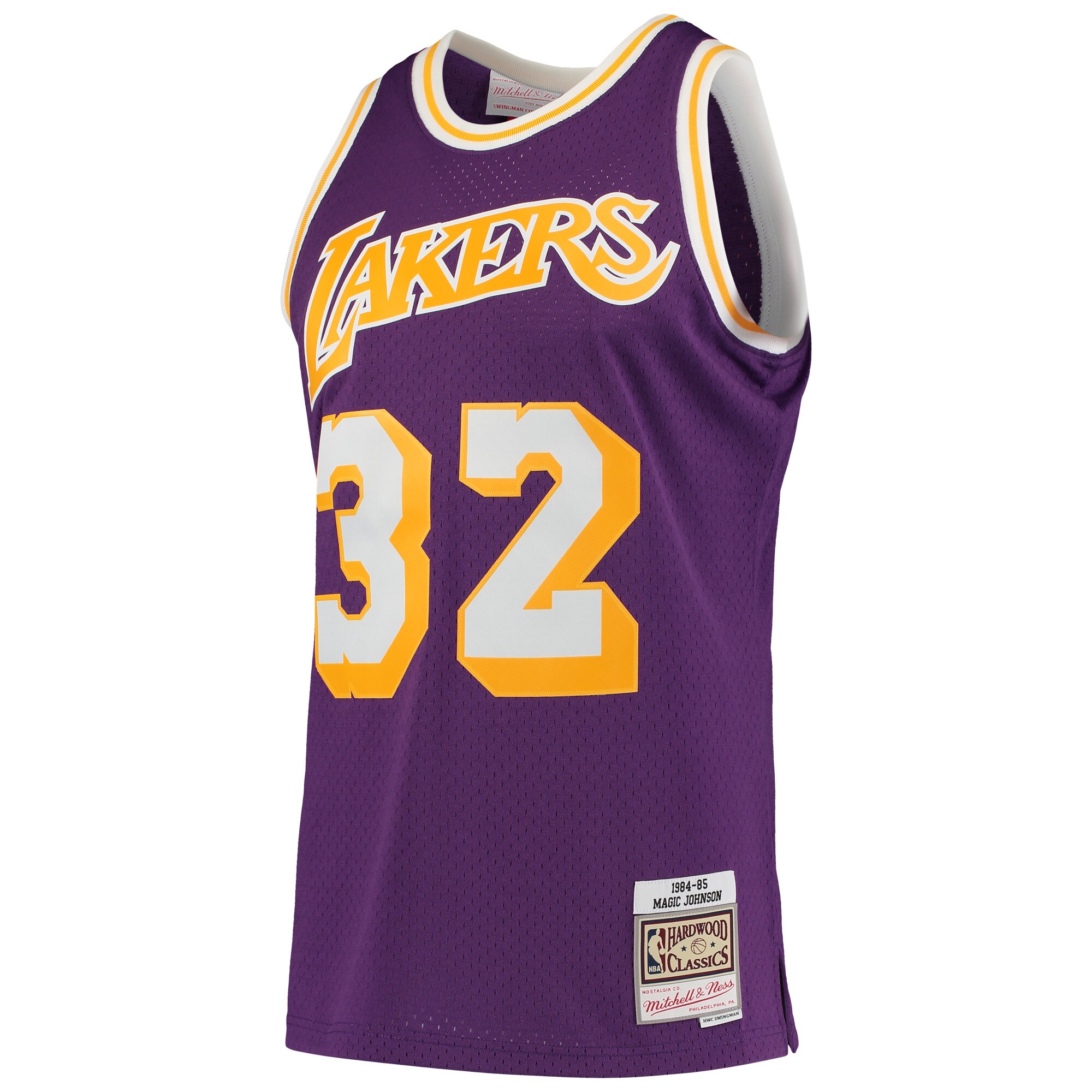 Magic Johnson Los Angeles Lakers Mitchell & Ness Hardwood Classics Swingman Jersey - Purple