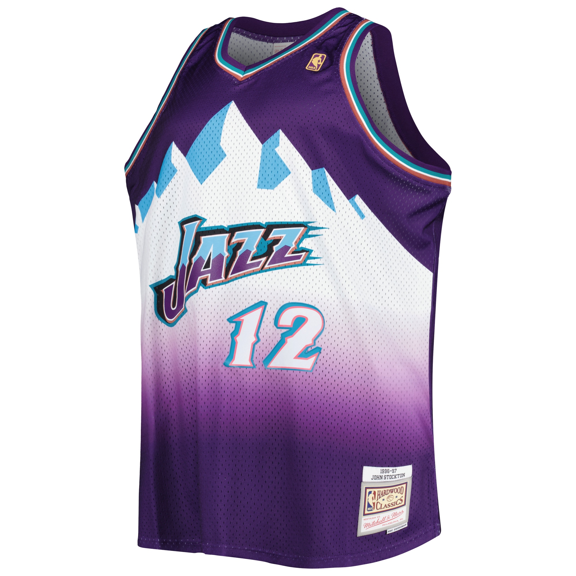 John Stockton Utah Jazz Mitchell & Ness Big & Tall Hardwood Classics 1996/97 Swingman Jersey - Purple