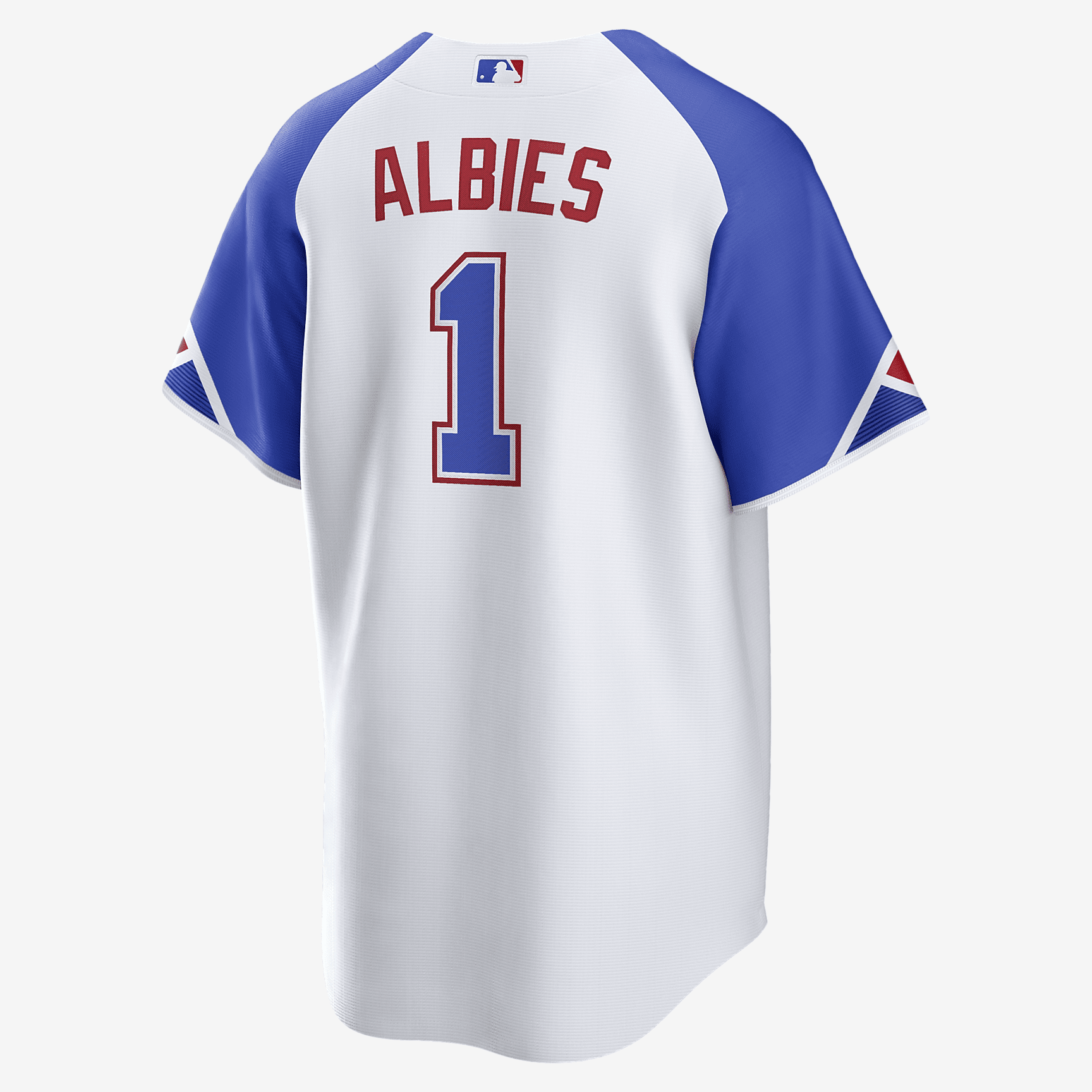 MLB Atlanta Braves City Connect (Ozzie Albies) Men's Replica Baseball Jersey - White/Royal Blue