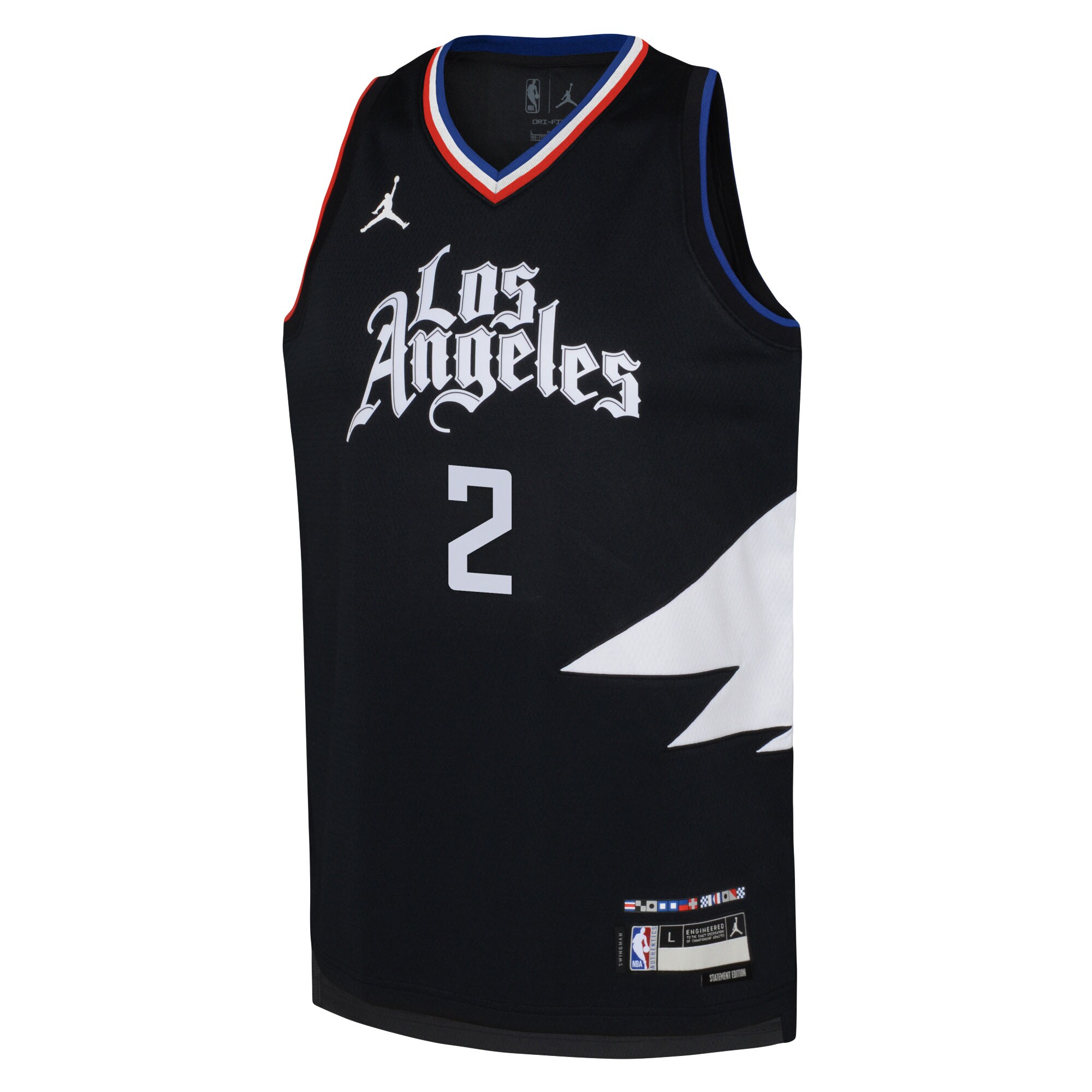 Kawhi Leonard LA Clippers Jordans Brand Youth Swingman Jersey - Statement Edition - Black