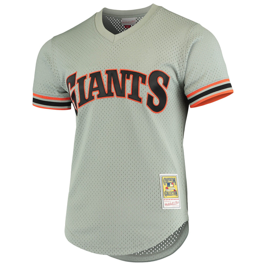Men's San Francisco Giants Will Clark Mitchell & Ness Gray Cooperstown Collection Mesh Batting Practice Jersey