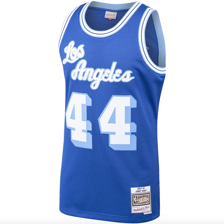 Men's Los Angeles Lakers Jerry West Mitchell & Ness Royal Hardwood Classics 1960-61 Swingman Jersey