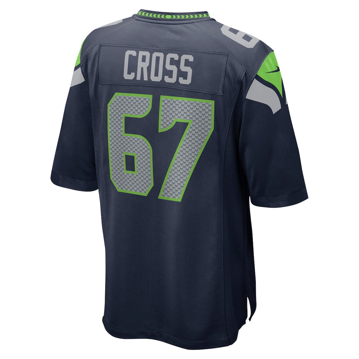 Men's Charles Cross Nike Seahawks Throwback Game Jersey - Navy