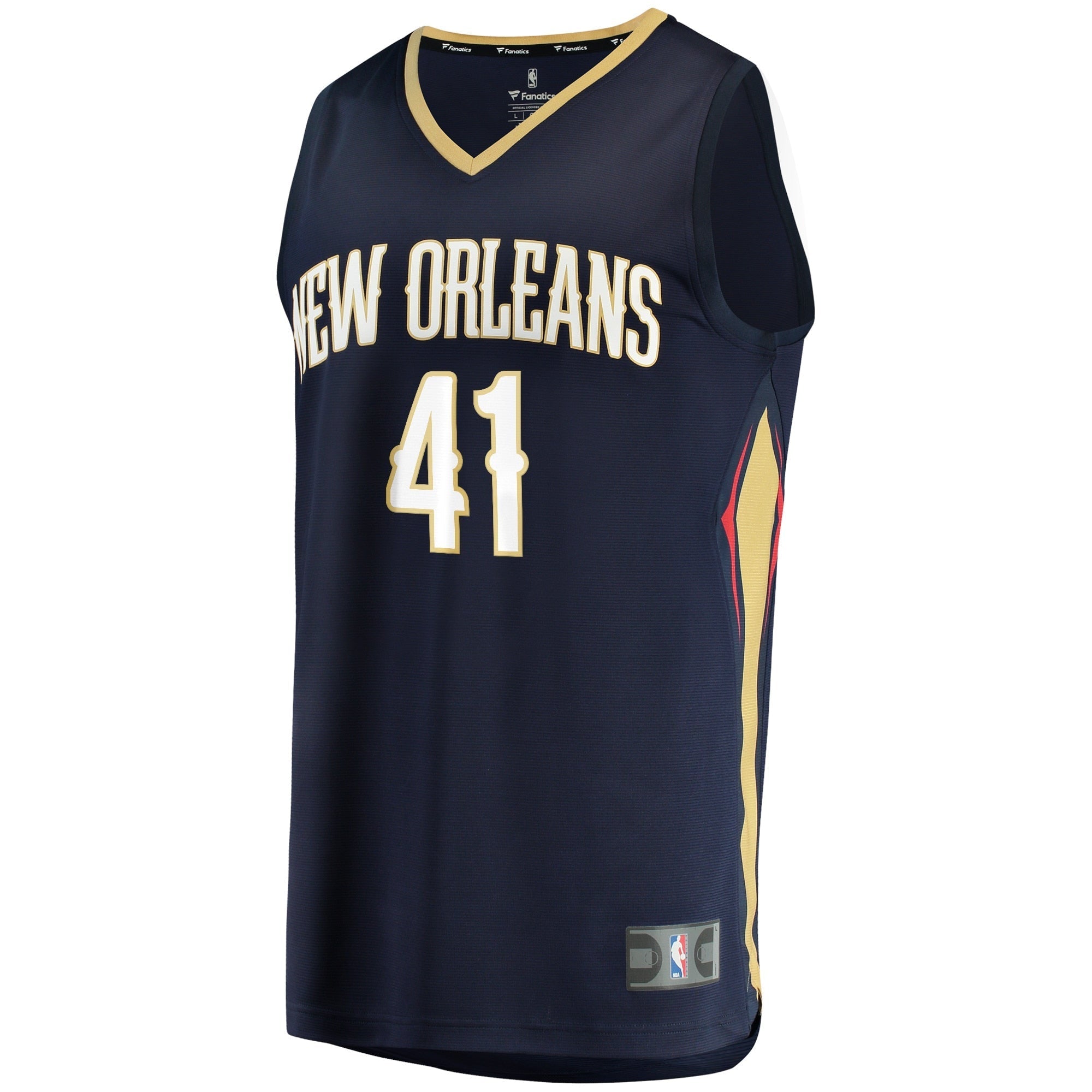 Men's Fanatics Branded Garrett Temple Navy New Orleans Pelicans 2021/22 Fast Break Replica Jersey - Icon Edition