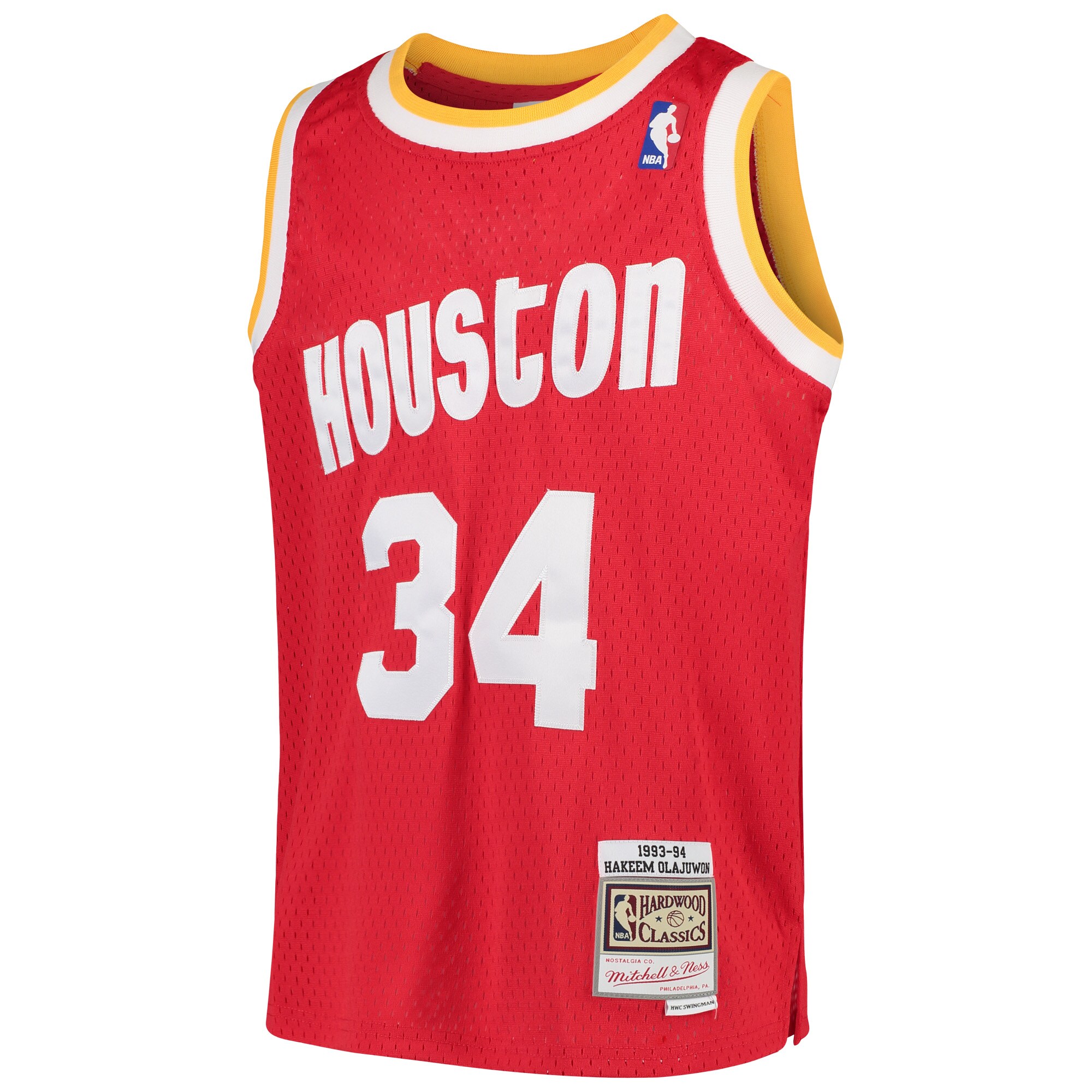 Hakeem Olajuwon Houston Rockets Mitchell & Ness Youth Swingman Throwback Jersey - Red