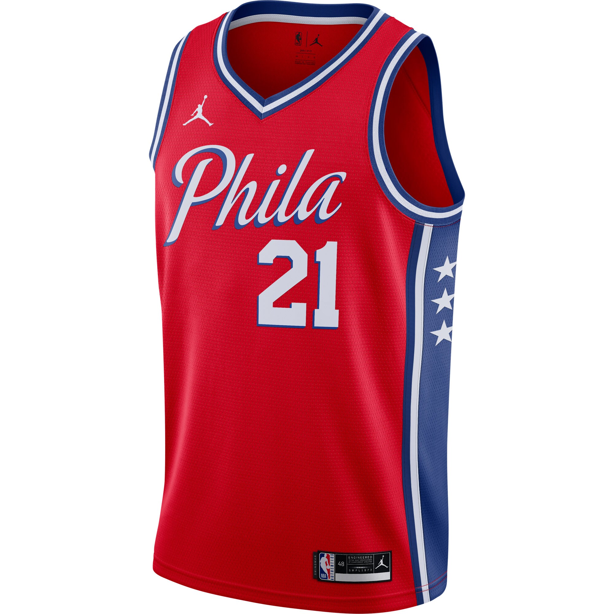 Joel Embiid Philadelphia 76ers Jordans Brand 2020/21 Swingman Jersey - Statement Edition - Red