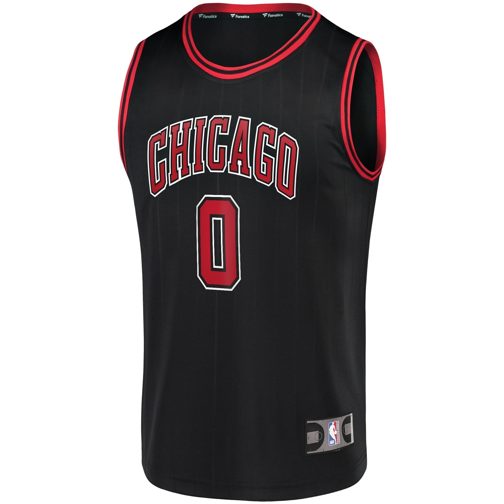 Men's Fanatics Branded Coby White Black Chicago Bulls Fast Break Replica Jersey - Statement Edition