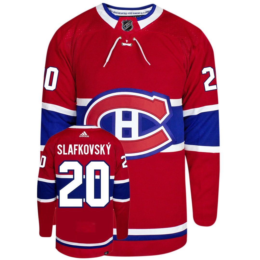 Juraj Slafkovský Montreal Canadiens Adidas Primegreen Authentic NHL Hockey Jersey