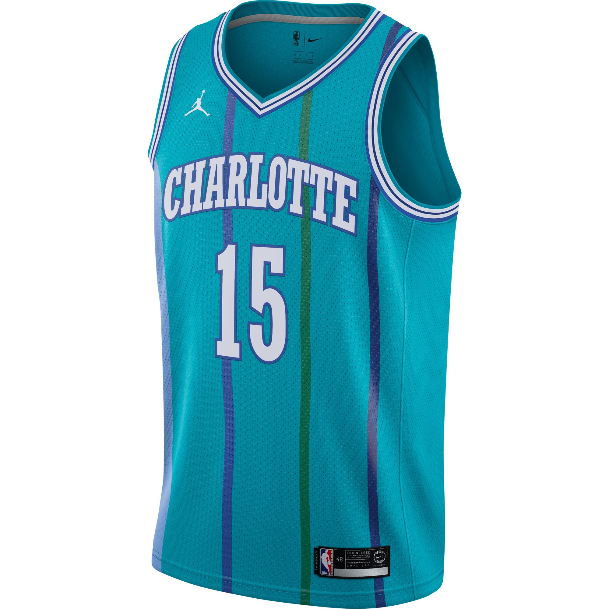 Kemba Walker Charlotte Hornets Jordans Brand Fashion Current Player Hardwood Classics Swingman Jersey - Teal