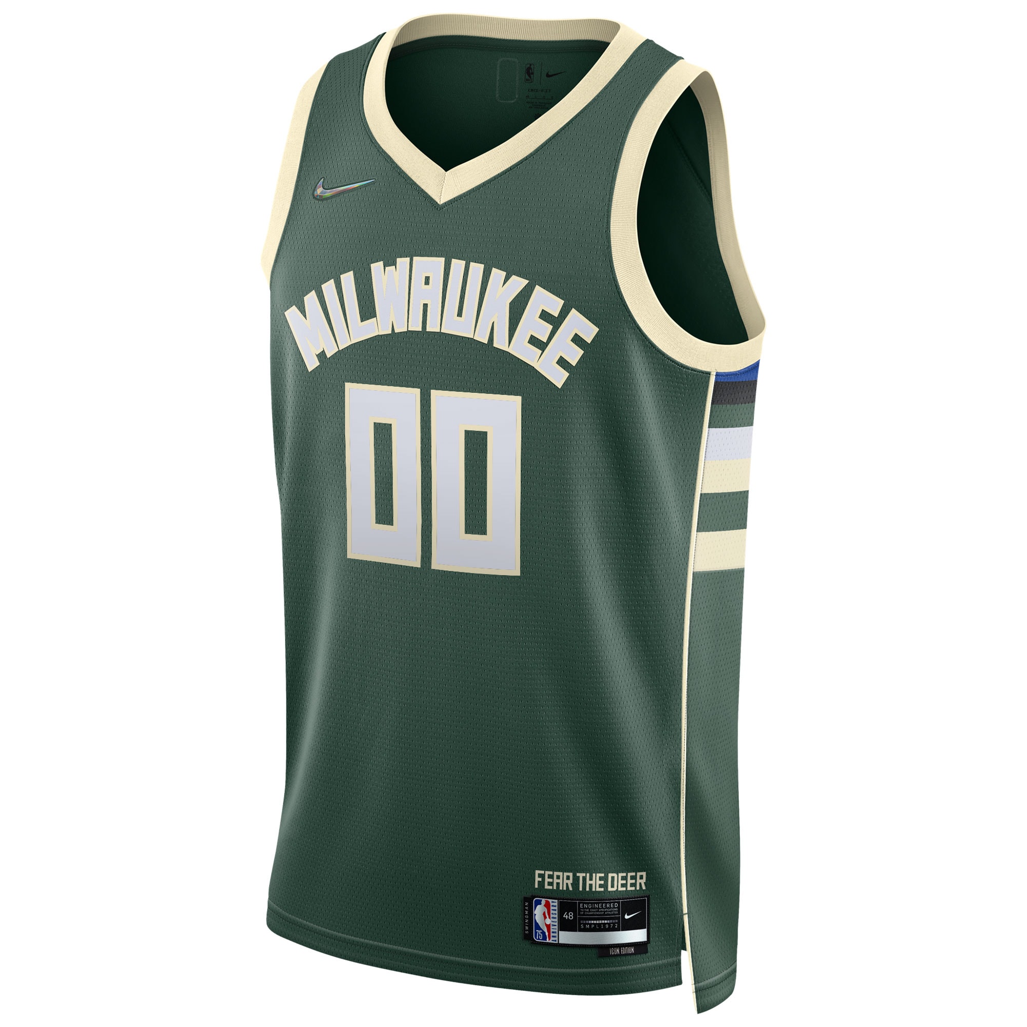 Milwaukee Bucks Nike 2021/22 Diamond Swingman Custom Jersey - Icon Edition - Hunter Green