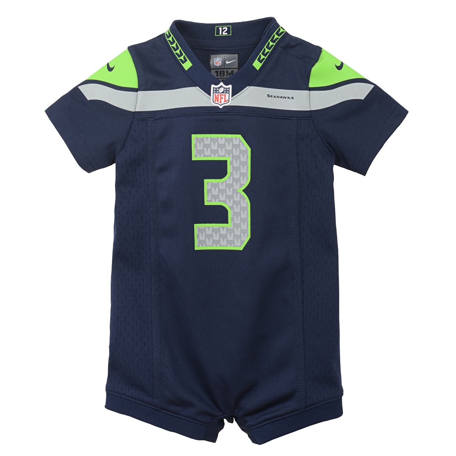 Russell Wilson Seattle Seahawks Nike Infant Romper Jersey - Navy