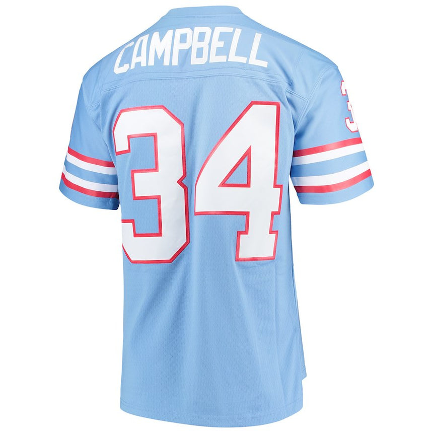 Men's Houston Oilers Earl Campbell Mitchell & Ness Light Blue Retired Player Vintage Replica Jersey