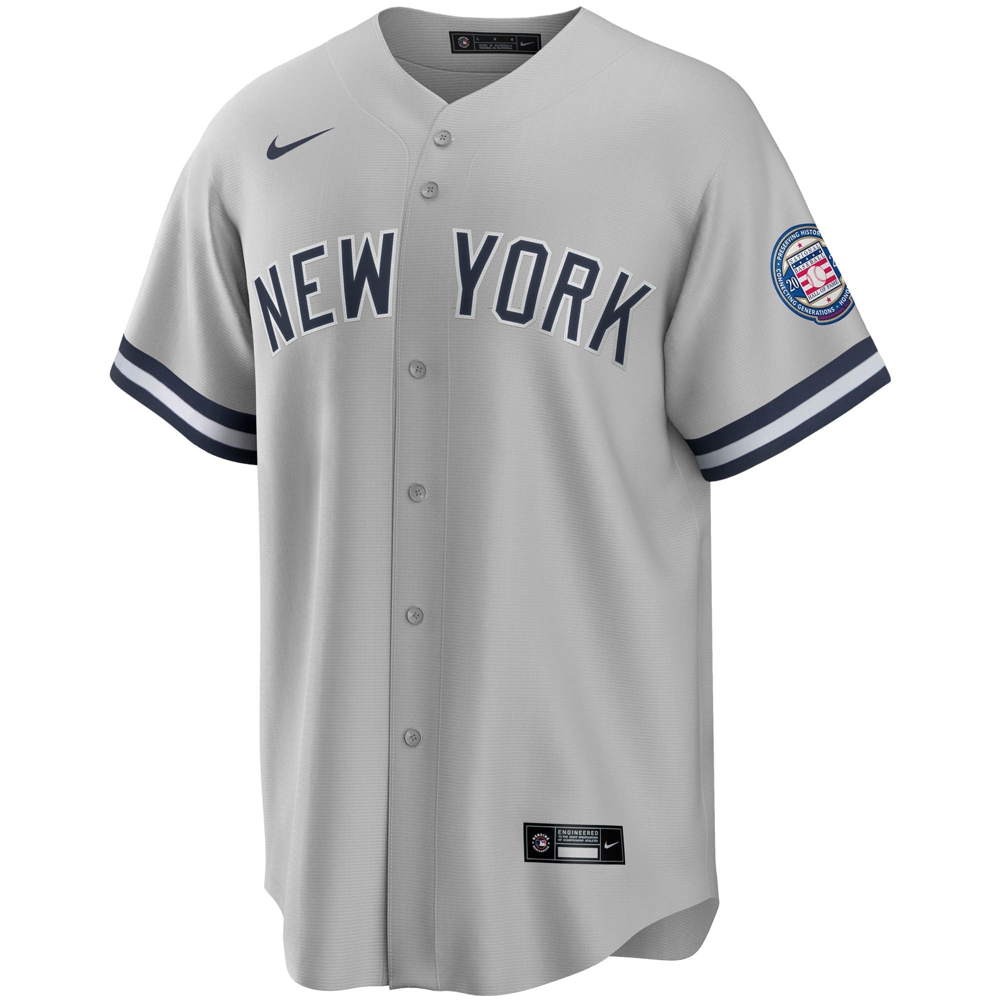 Men's Nike Derek Jeter Gray New York Yankees 2020 Hall of Fame Induction Road Replica Player Name Jersey