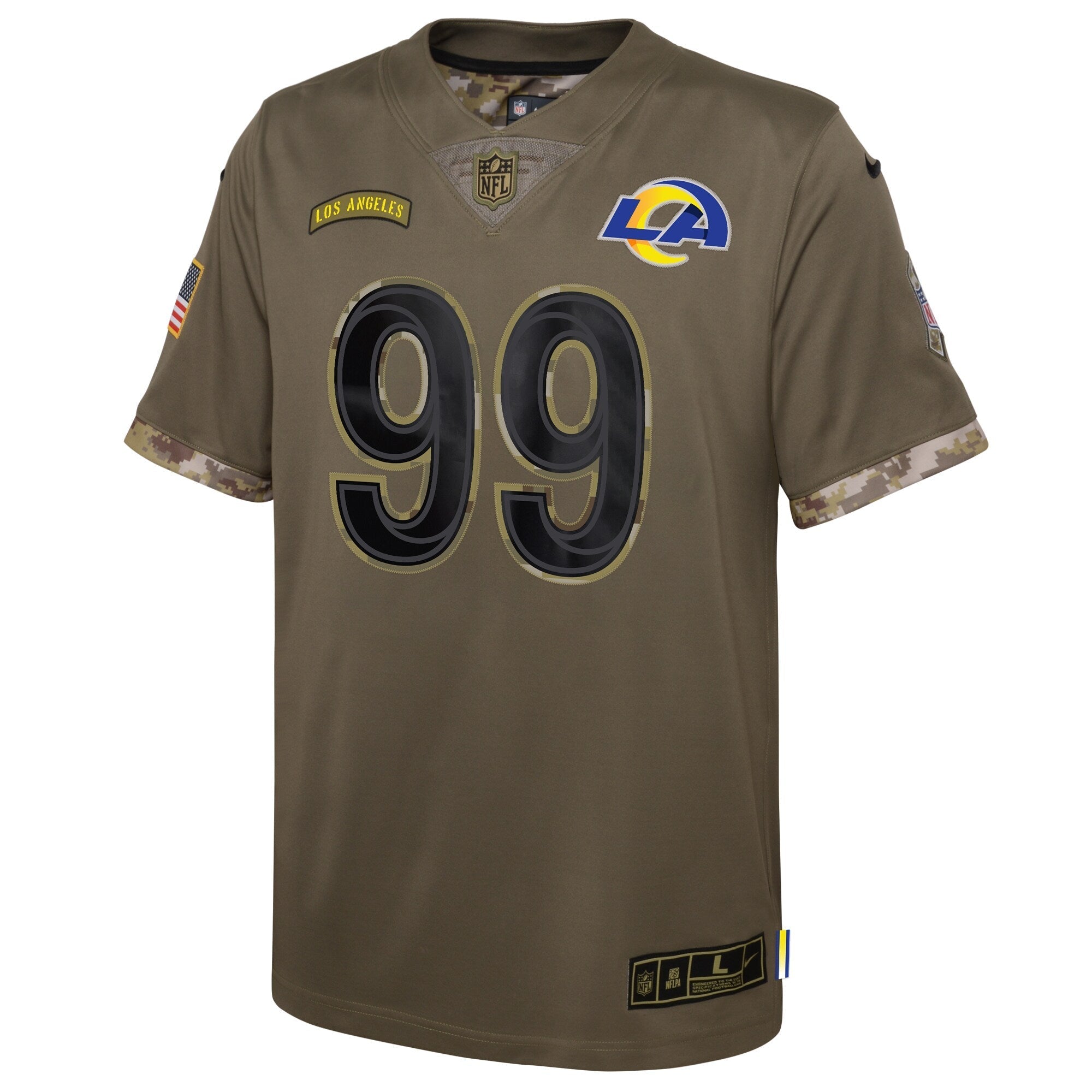 Youth Nike Aaron Donald Olive Los Angeles Rams 2022 Salute To Service Player Limited Jersey