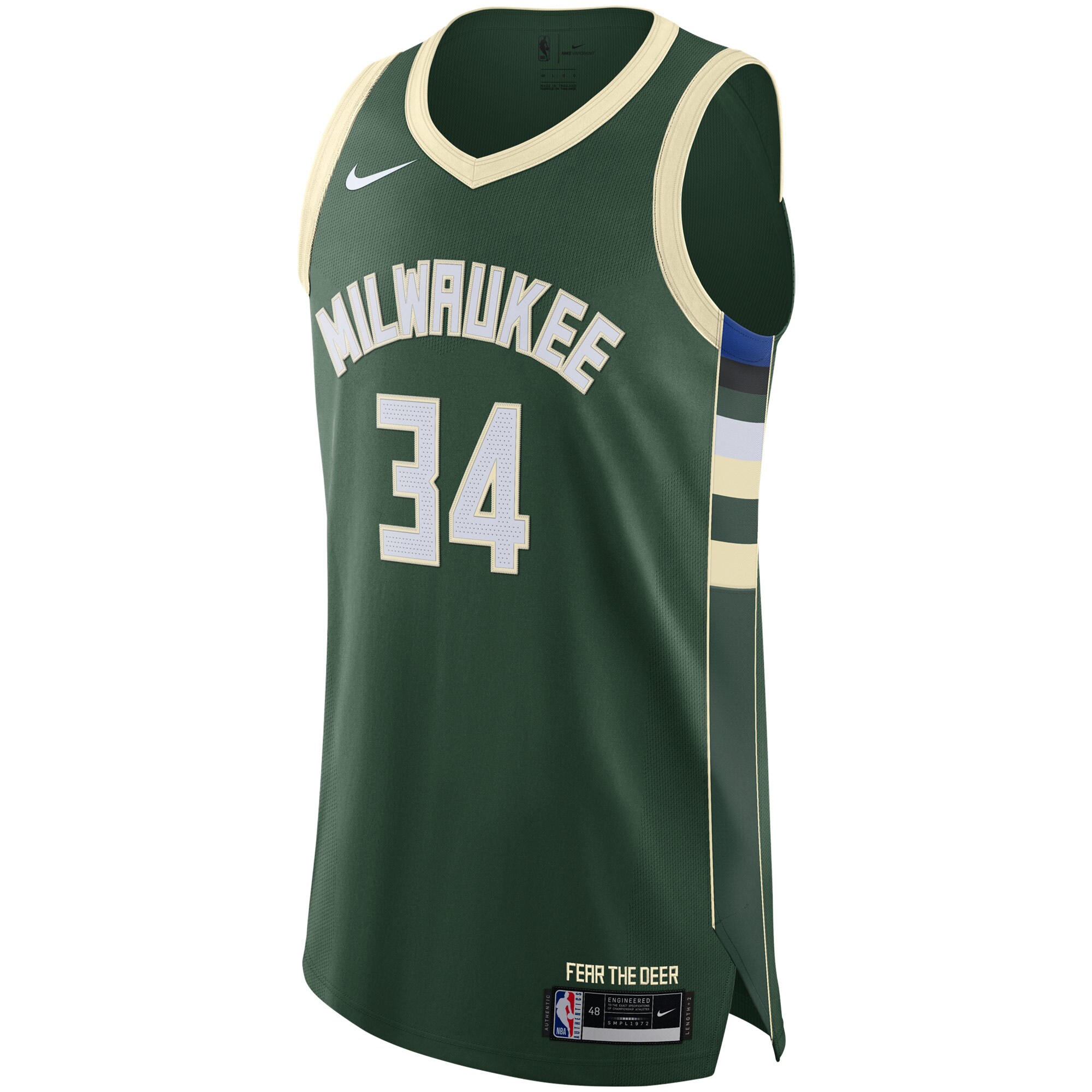 Giannis Antetokounmpo Milwaukee Bucks Nike Authentic Jersey - Icon Edition - Hunter Green
