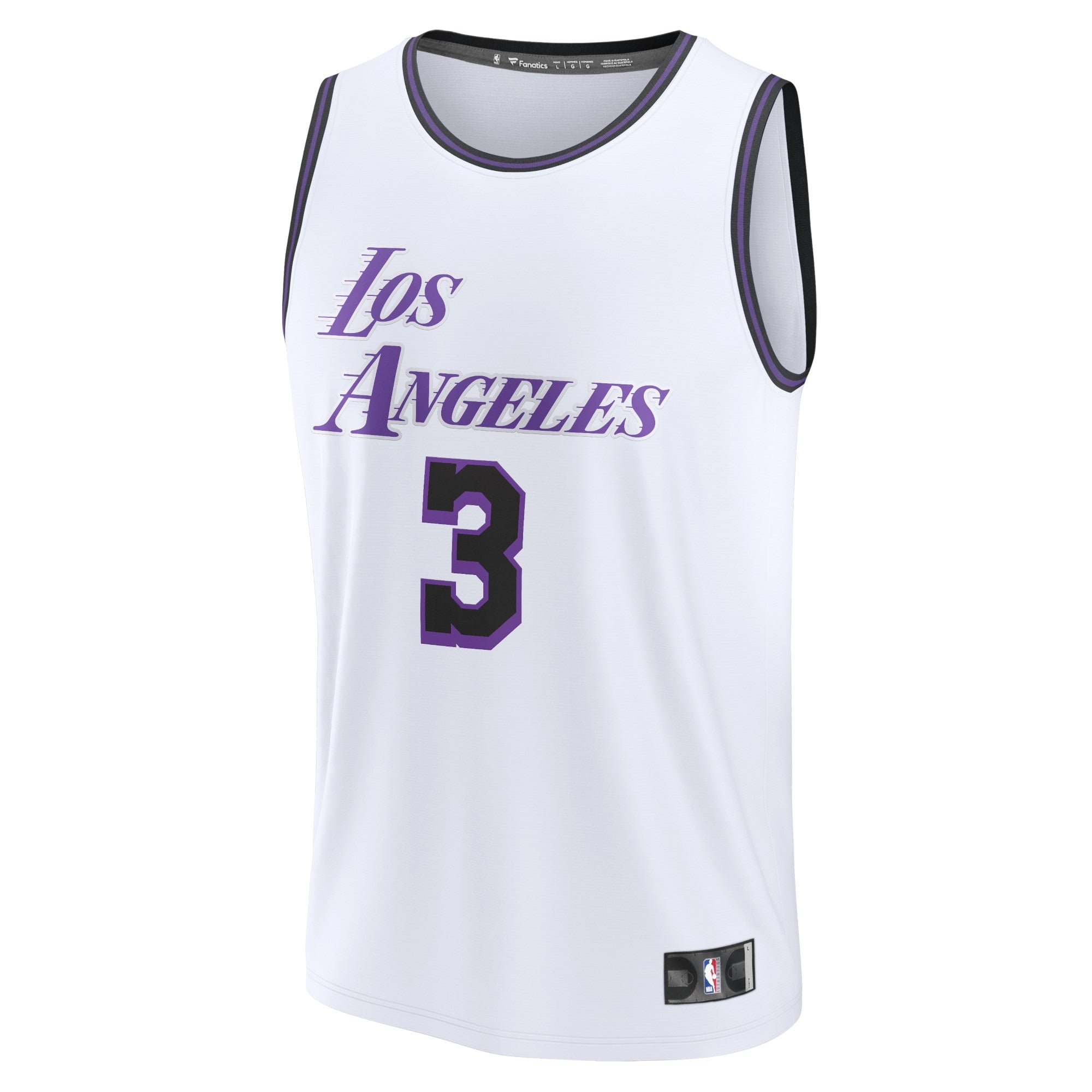 Youth Fanatics Branded Anthony Davis White Los Angeles Lakers 2022/23 Fastbreak Jersey - City Edition