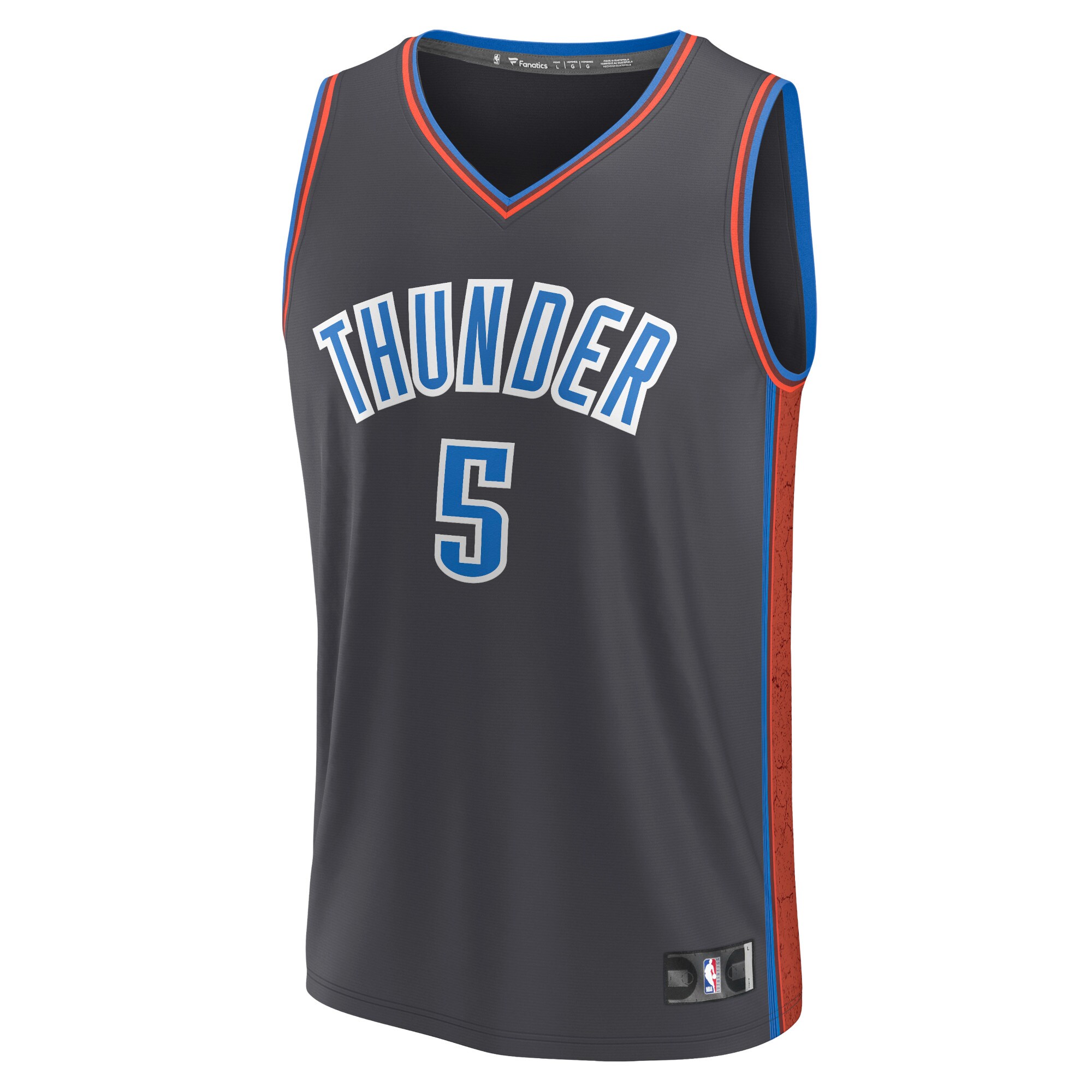 Luguentz Dort Oklahoma City Thunder Fanatics Branded 2022/23 Fastbreak Jersey - City Edition - Anthracite