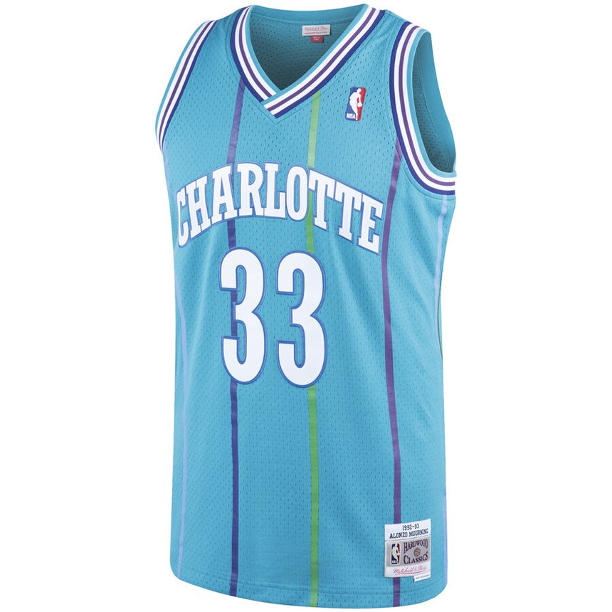Men��s Alonzo Mourning Charlotte Hornets 1992-93 Swingman Replica Jersey By Mitchell & Ness