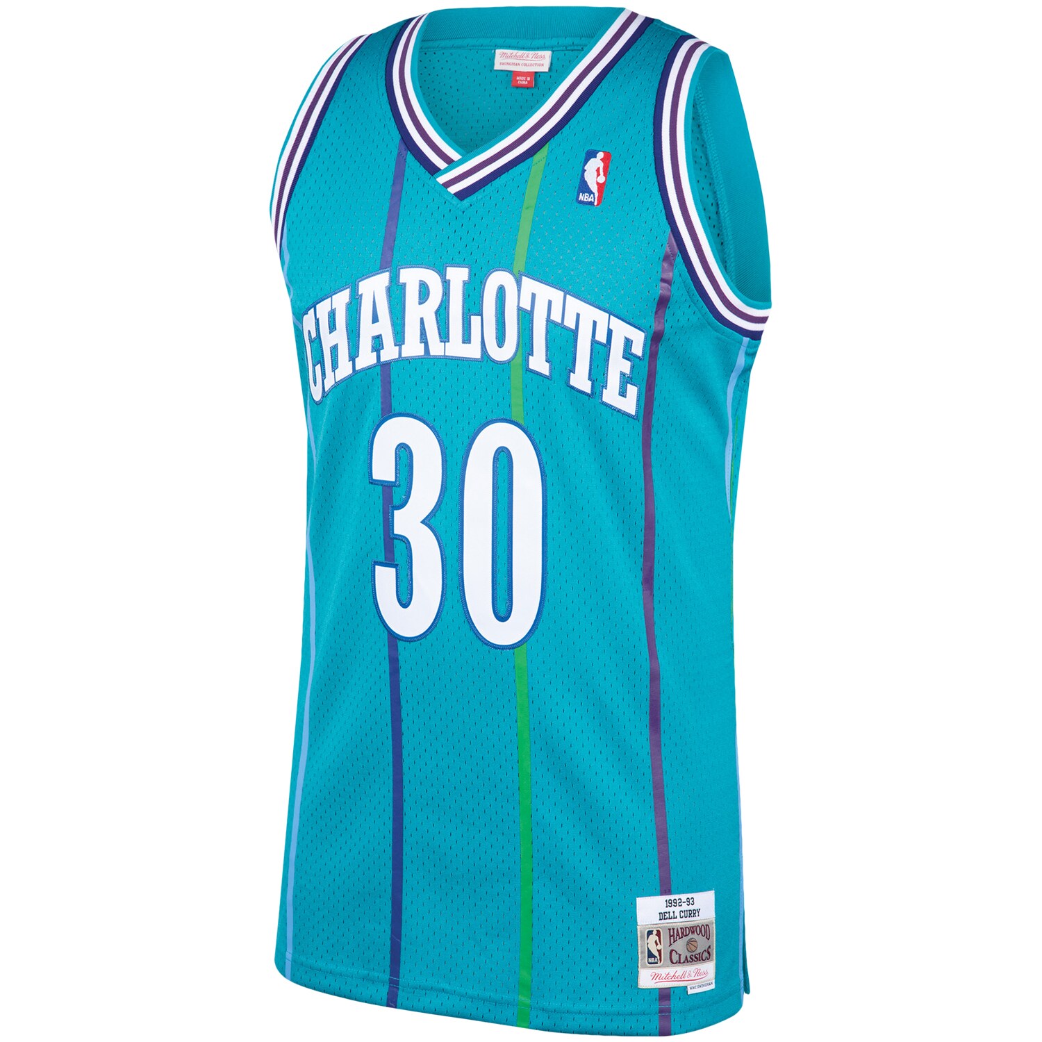 Dell Curry Charlotte Hornets Mitchell & Ness Hardwood Classics Swingman Jersey - Teal