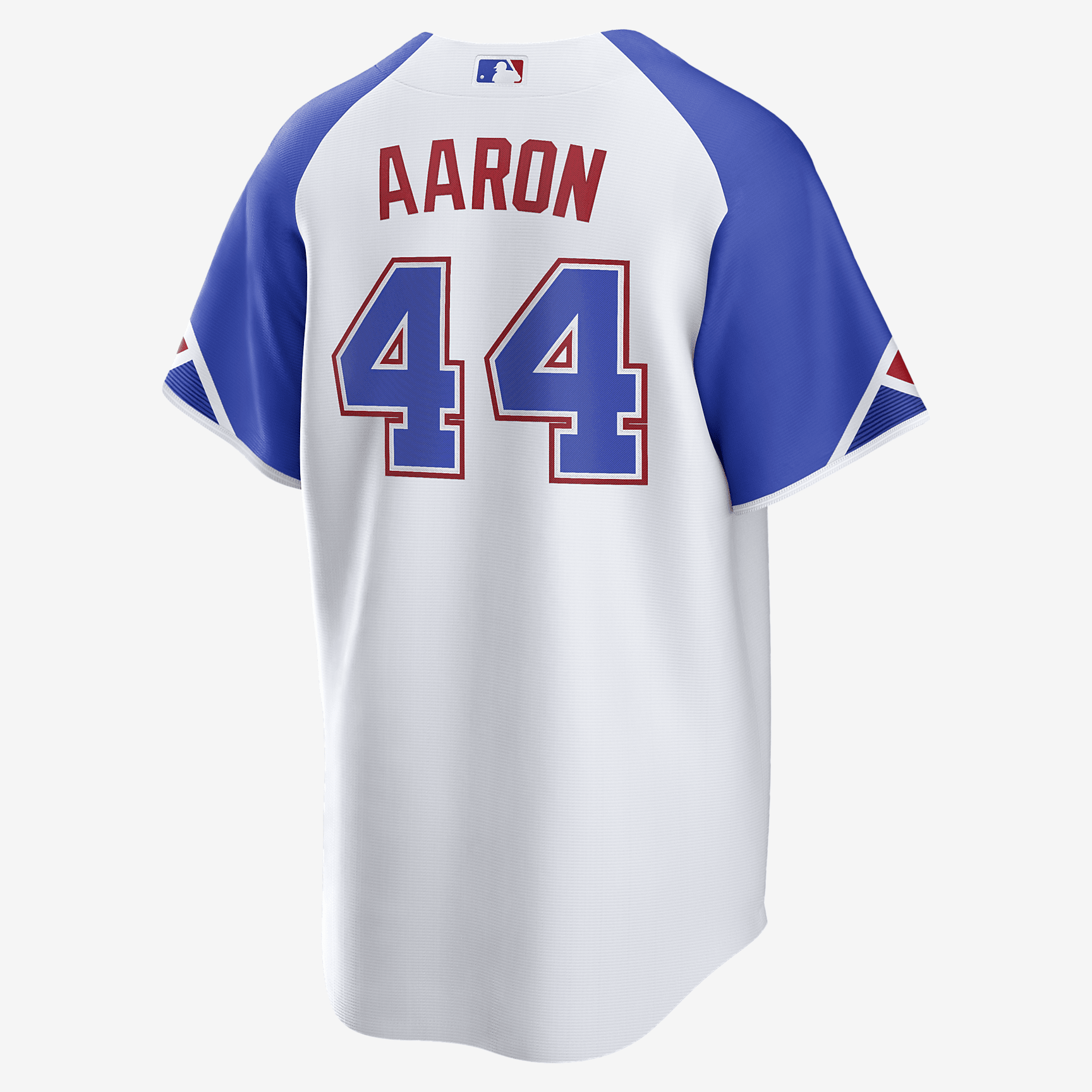 MLB Atlanta Braves City Connect (Hank Aaron) Men's Replica Baseball Jersey - White/Royal Blue