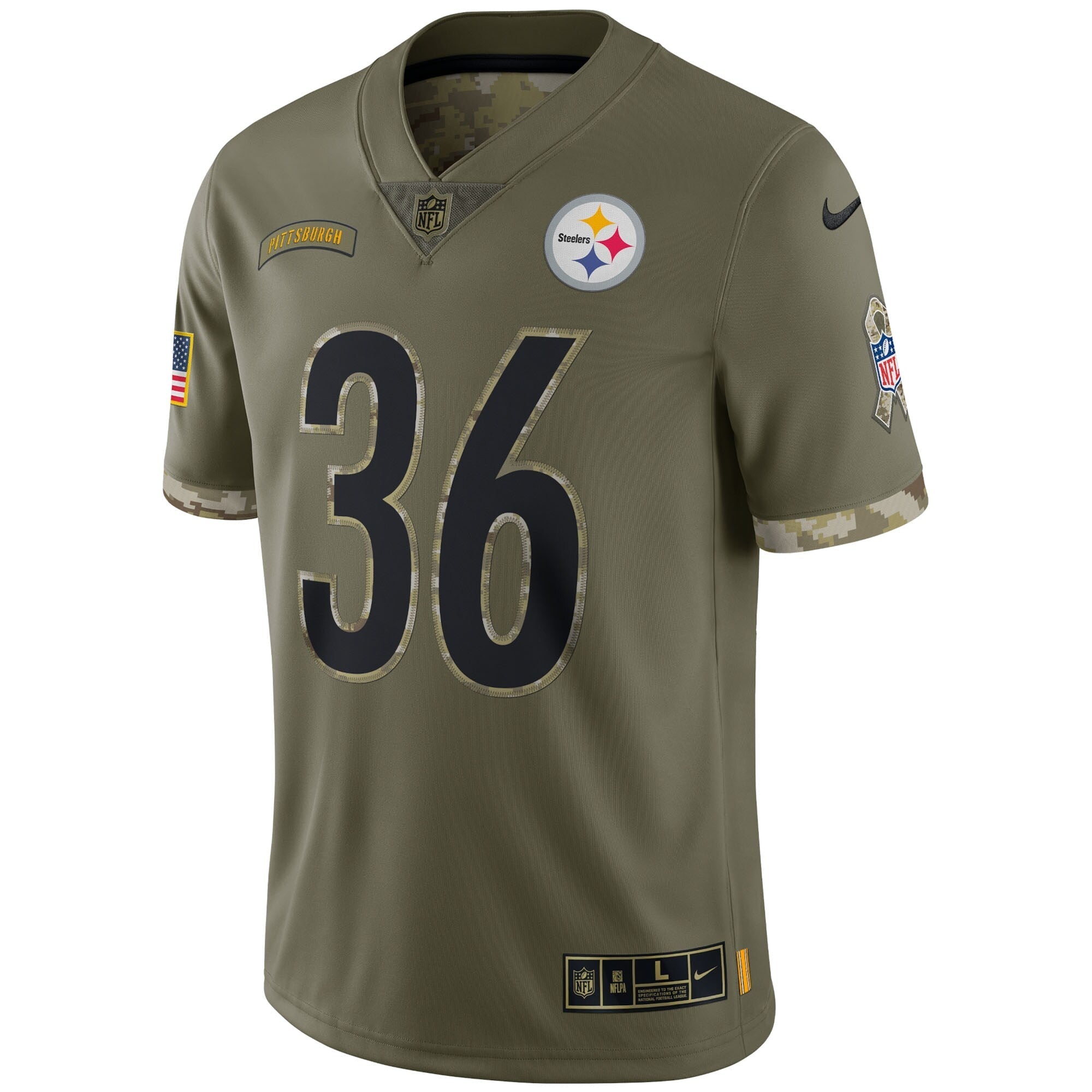 Men's Nike Jerome Bettis Olive Pittsburgh Steelers 2022 Salute To Service Retired Player Limited Jersey