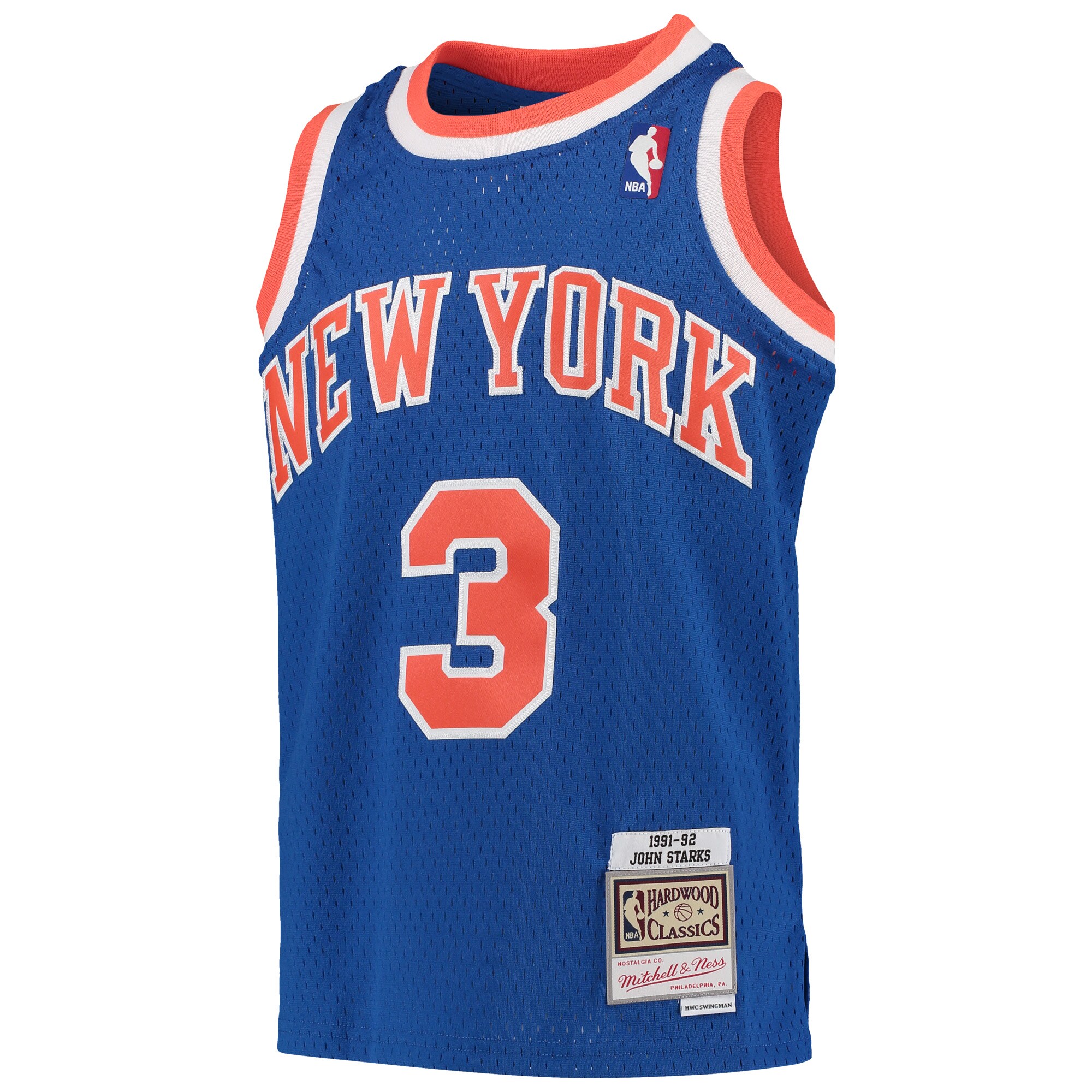 John Starks New York Knicks Mitchell & Ness Youth 1991-92 Hardwood Classics Swingman Throwback Jersey - Royal