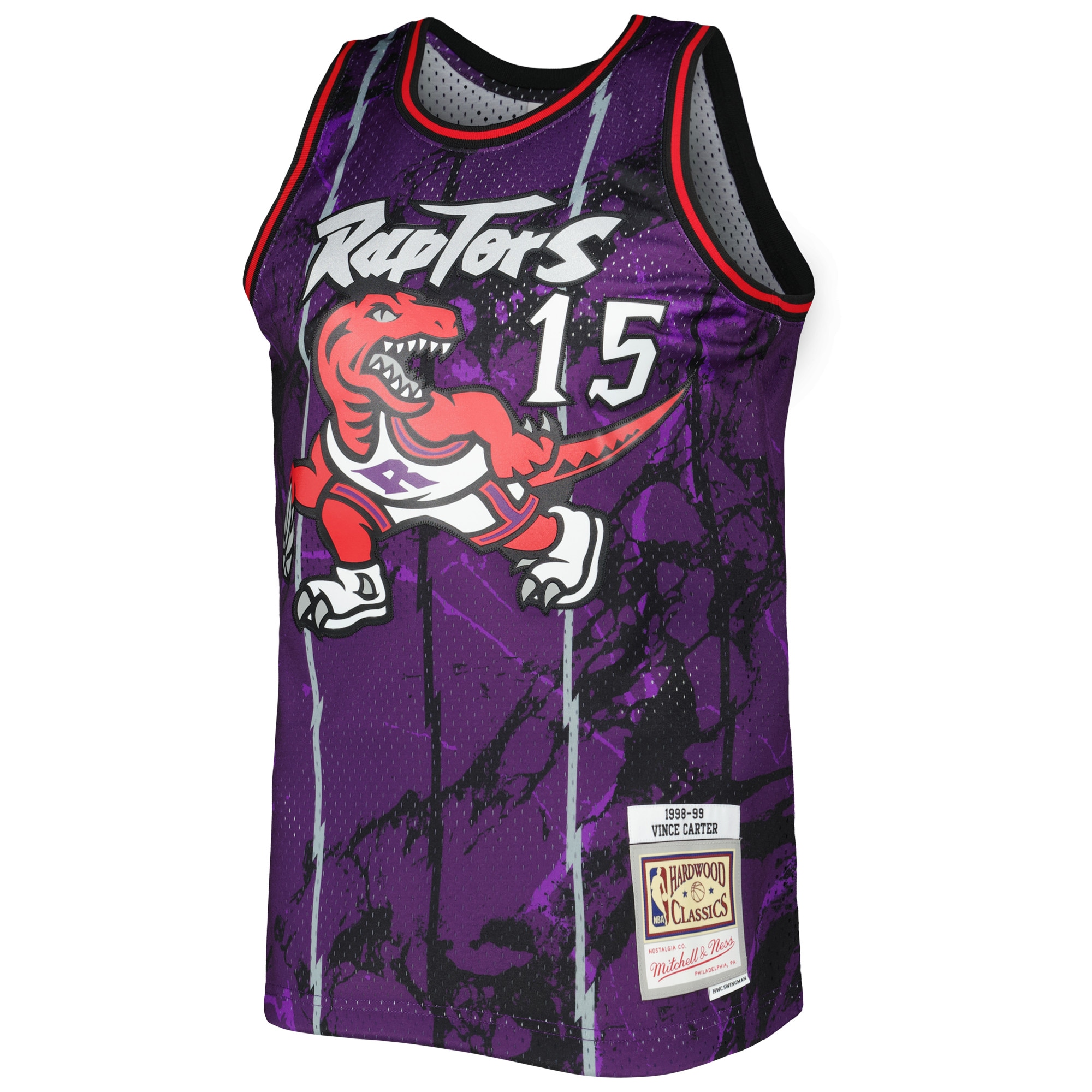 Vince Carter Toronto Raptors Mitchell & Ness 1998/99 Hardwood Classics Marble Swingman Jersey - Purple