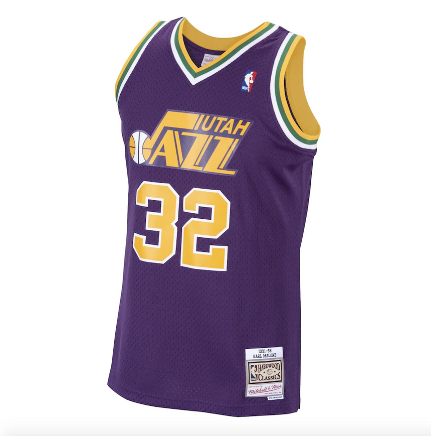 Men's Mitchell & Ness Karl Malone Utah Jazz 1991-92 Road Purple Swingman Jersey