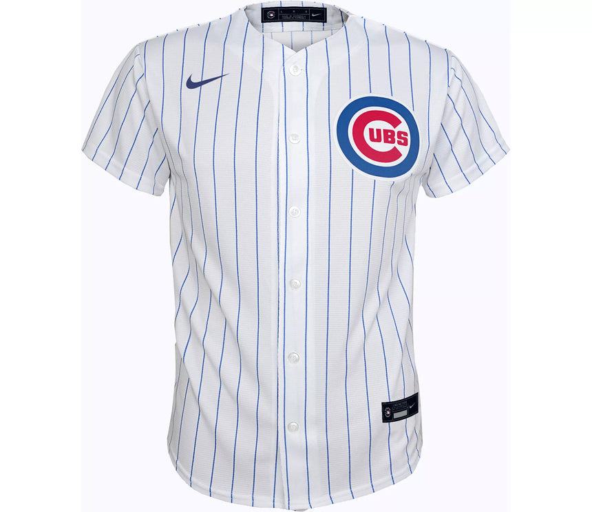 Youth Nico Hoerner Chicago Cubs White Home Replica Jersey