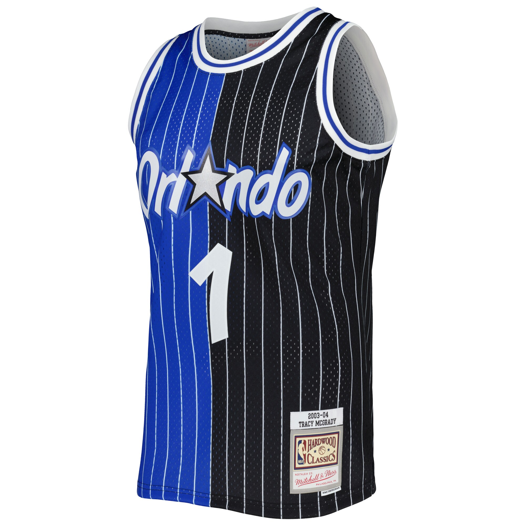 Tracy McGrady Orlando Magic Mitchell & Ness Hardwood Classics 2003/04 Split Swingman Jersey - Blue/Black