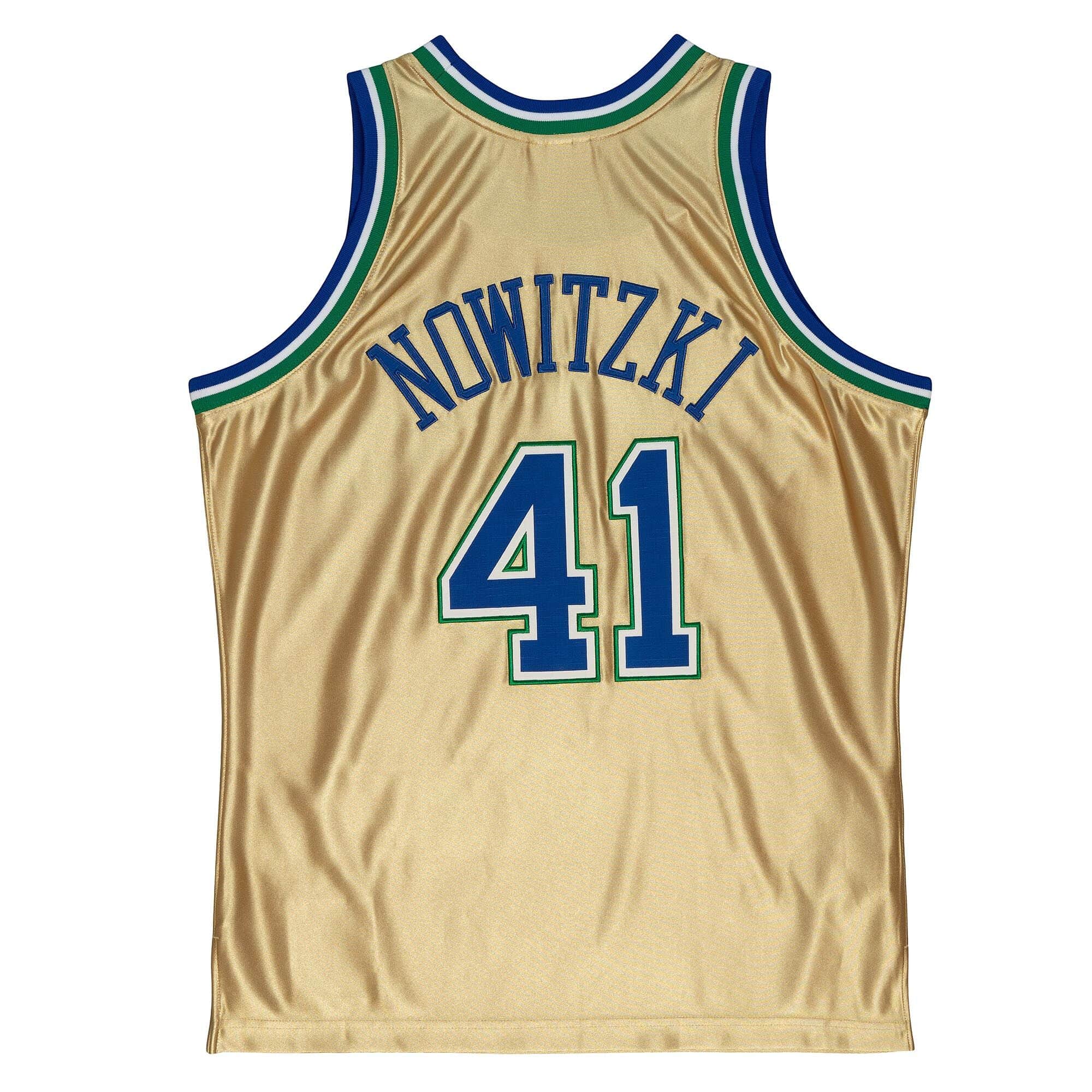 75th Anniversary Gold Swingman Dirk Nowitzki Dallas Mavericks 1998-99 Jersey