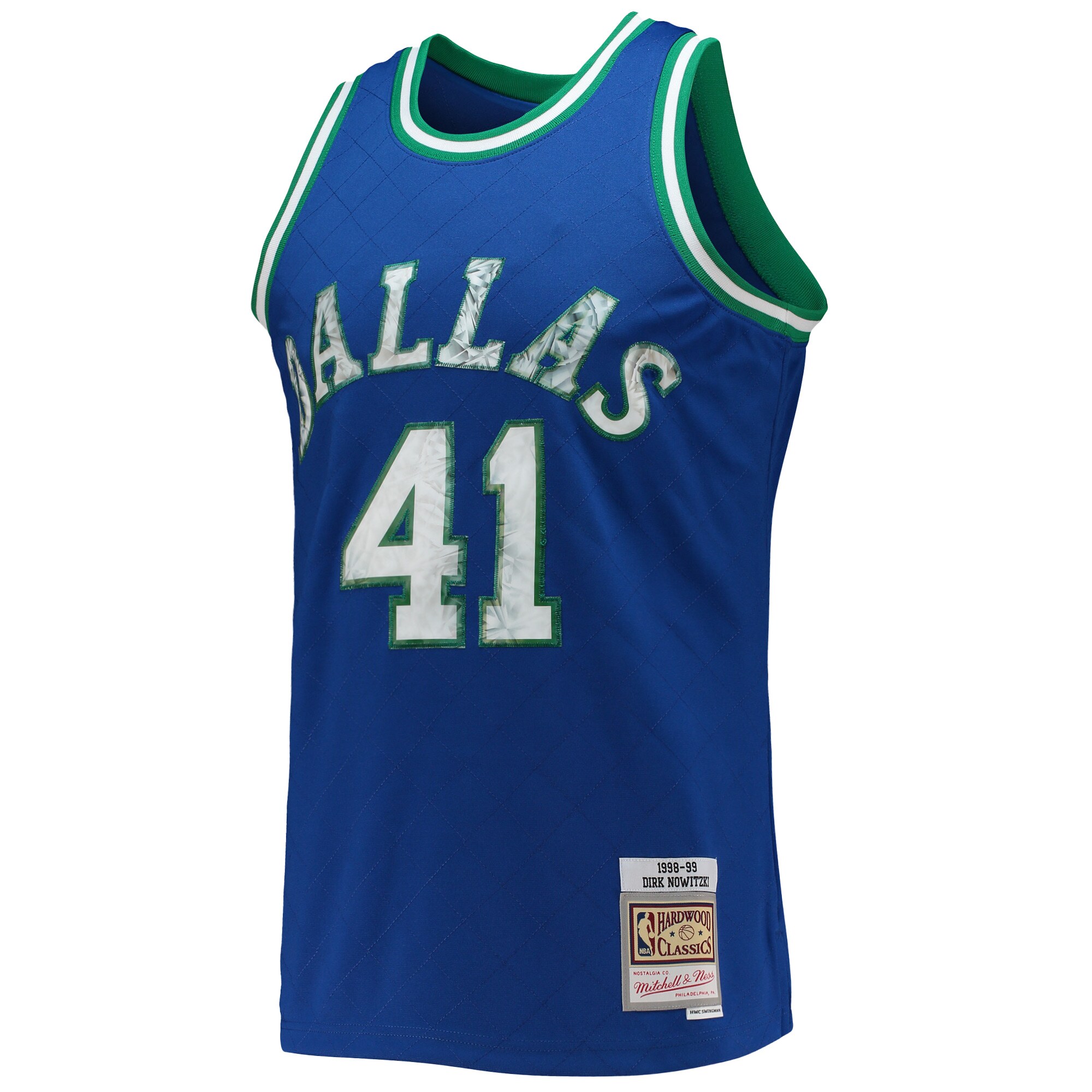 Dirk Nowitzki Dallas Mavericks Mitchell & Ness 1996-97 Hardwood Classics NBA 75th Anniversary Diamond Swingman Jersey - Blue