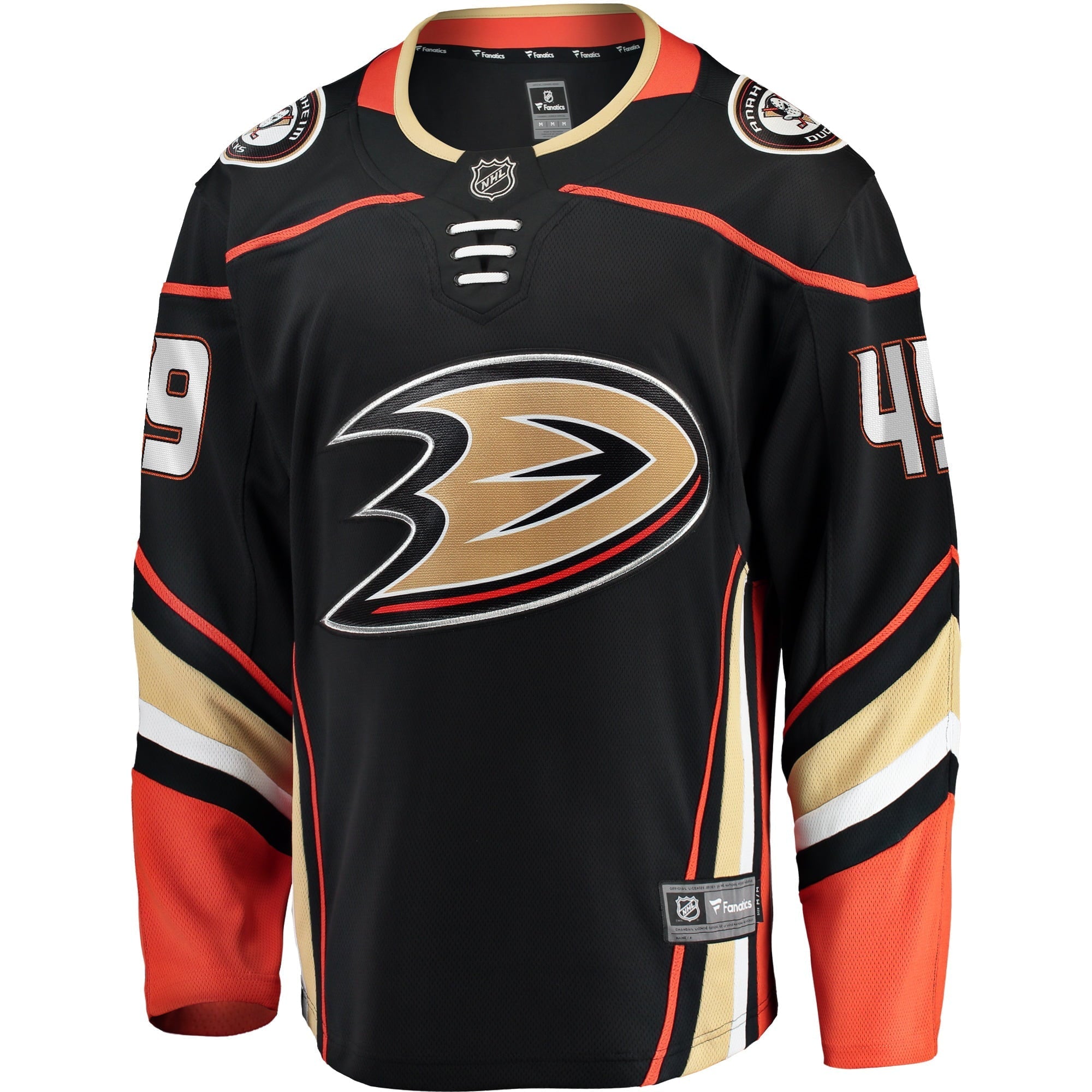 Men's Fanatics Branded Max Jones Black Anaheim Ducks Breakaway Player Jersey