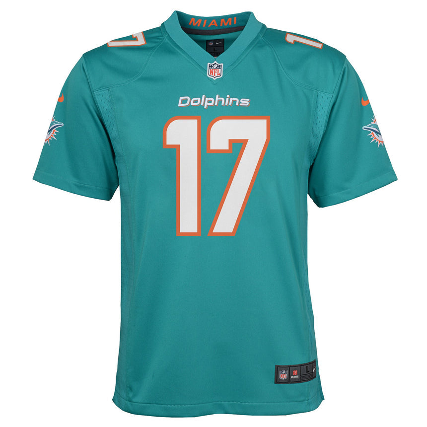 Youth Jaylen Waddle Miami Dolphins Aqua Game Replica Jersey