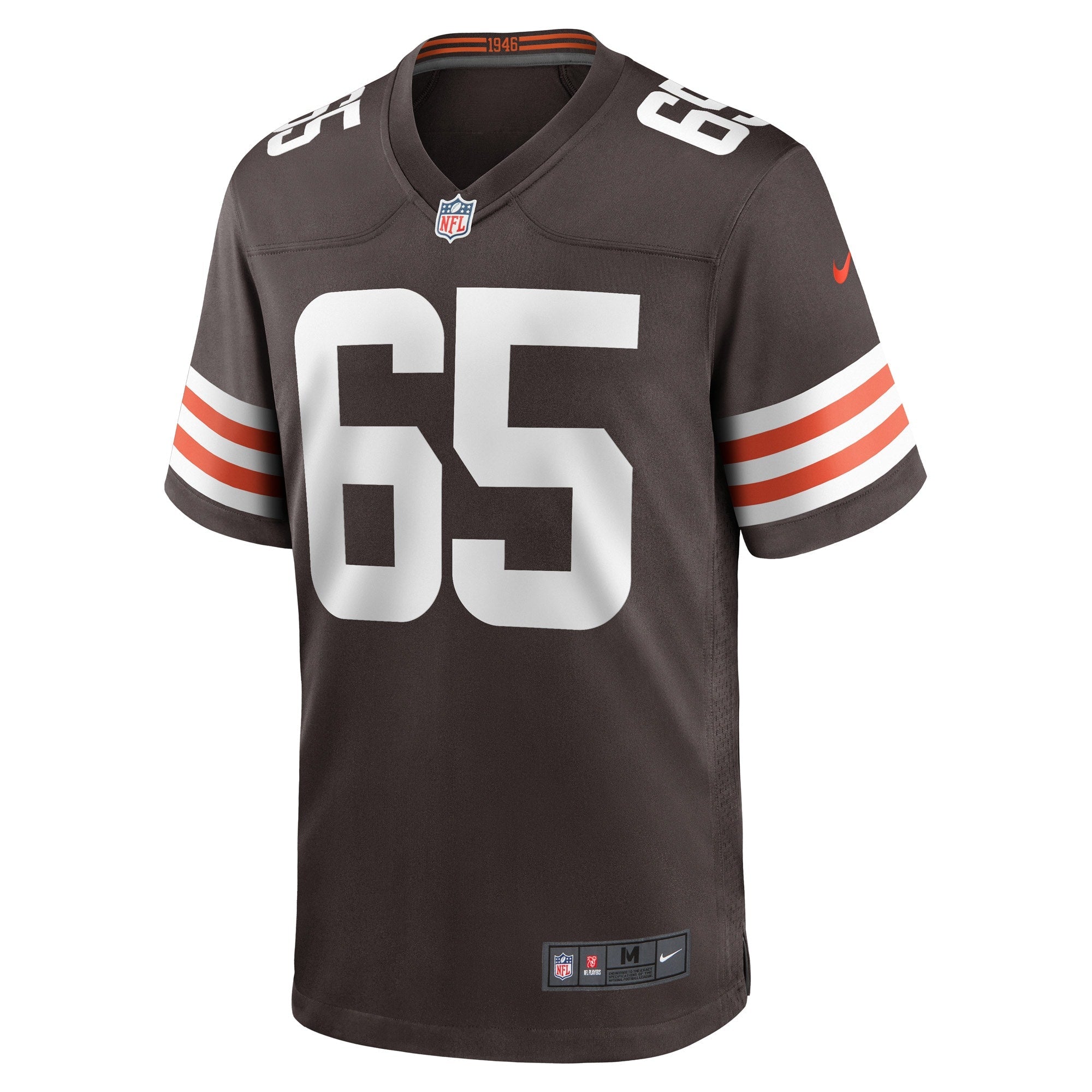 Men's Nike Elijah Nkansah Brown Cleveland Browns Game Player Jersey